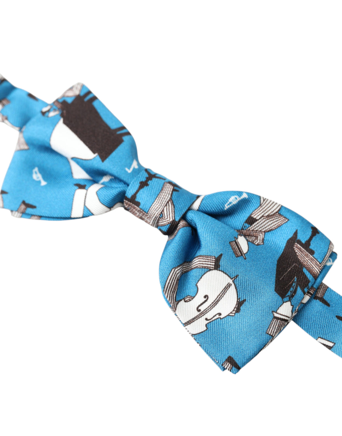 Dolce & Gabbana Blue Jazz Club Silk Adjustable Neck Papillon Bow Men's Tie
