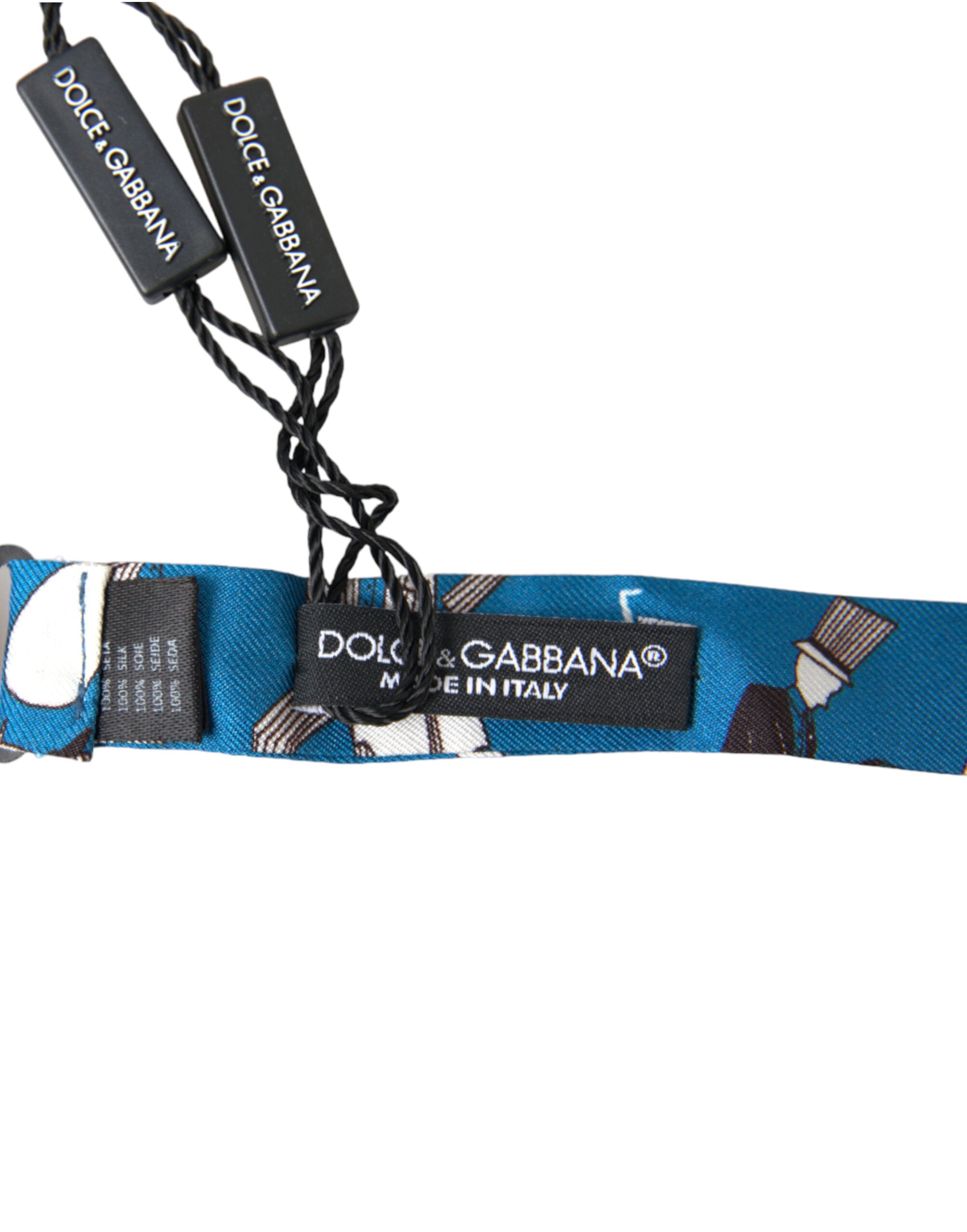 Dolce & Gabbana Blue Jazz Club Silk Adjustable Neck Papillon Bow Men's Tie