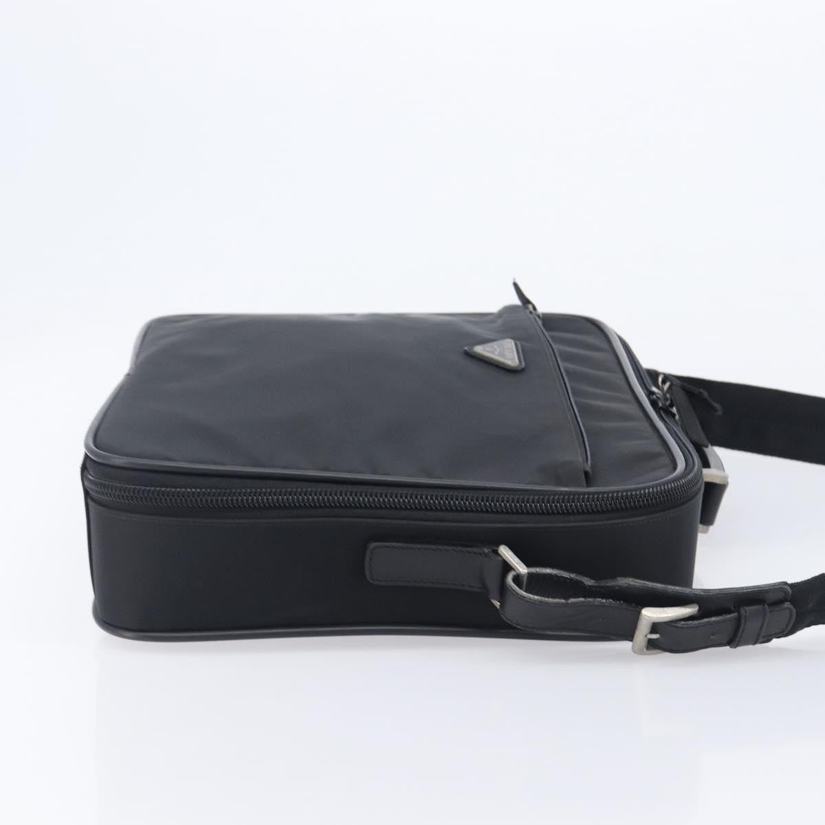 Prada Briefcase Tessuto And Saffiano Leather Black Nylon Briefcase Bag (Pre-Owned)
