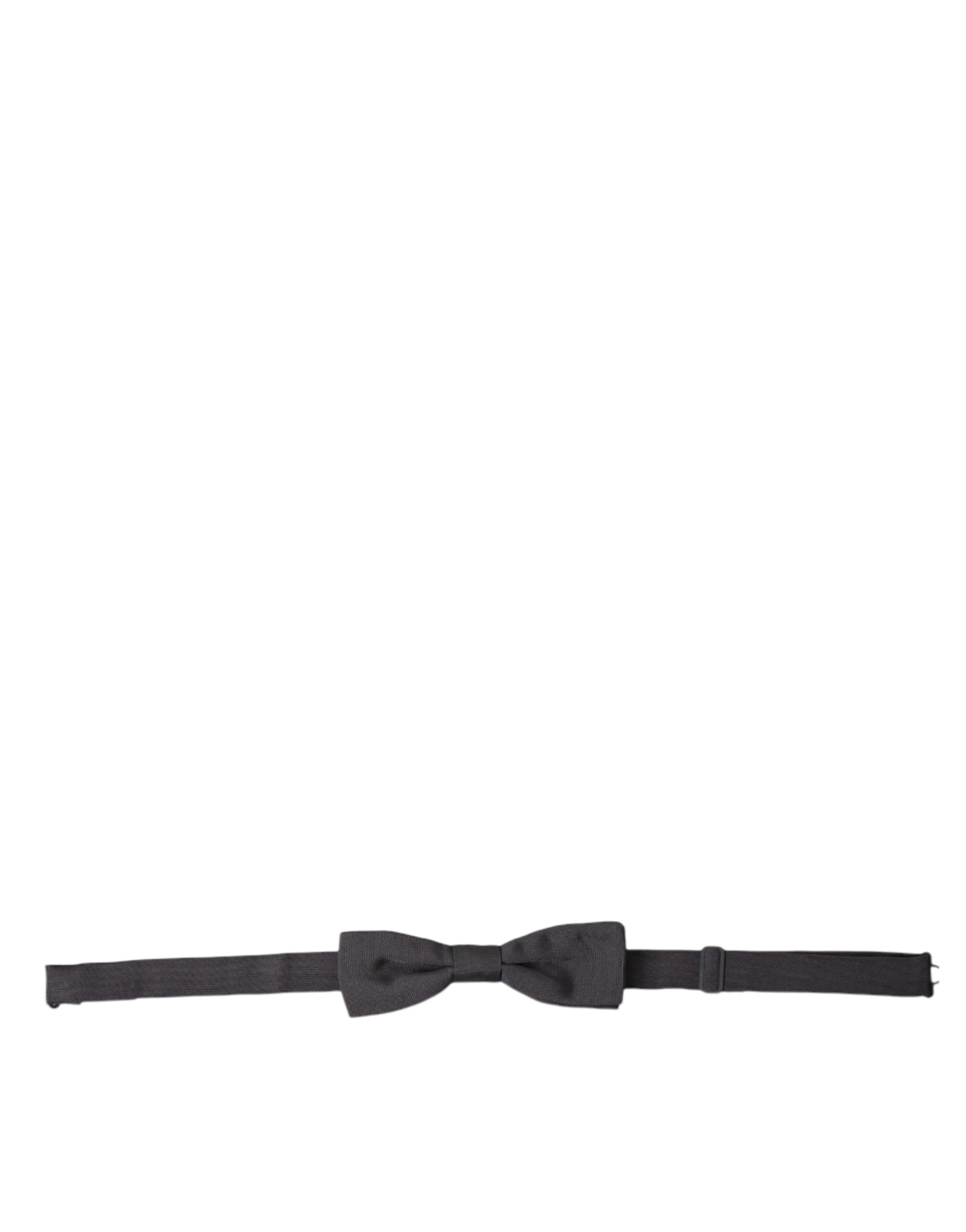 Dolce & Gabbana Dark Gray Silk Adjustable Neck Men Papillon Bow Men's Tie