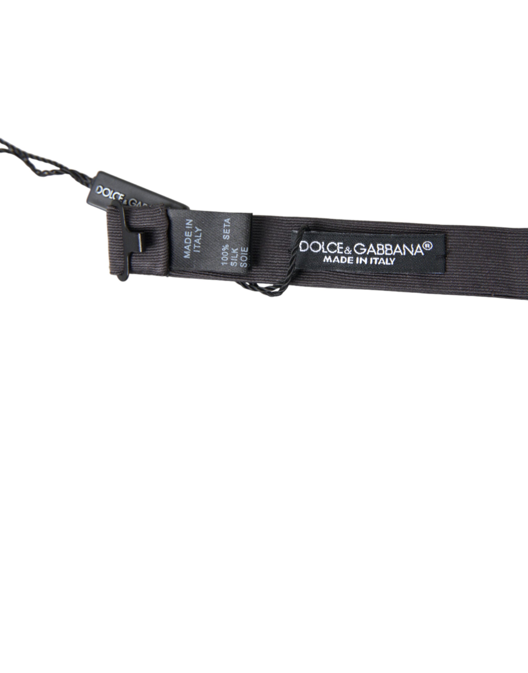 Dolce & Gabbana Dark Gray Silk Adjustable Neck Men Papillon Bow Men's Tie