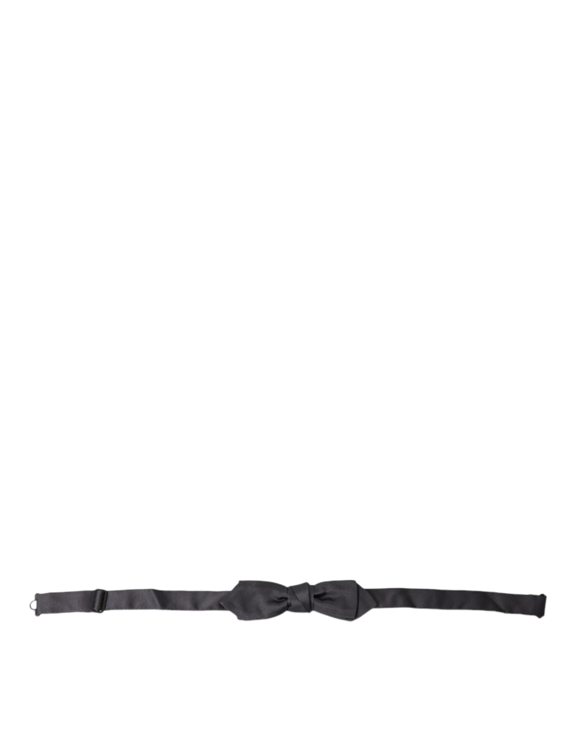 Dolce & Gabbana Dark Gray Silk Adjustable Neck Men Papillon Bow Men's Tie