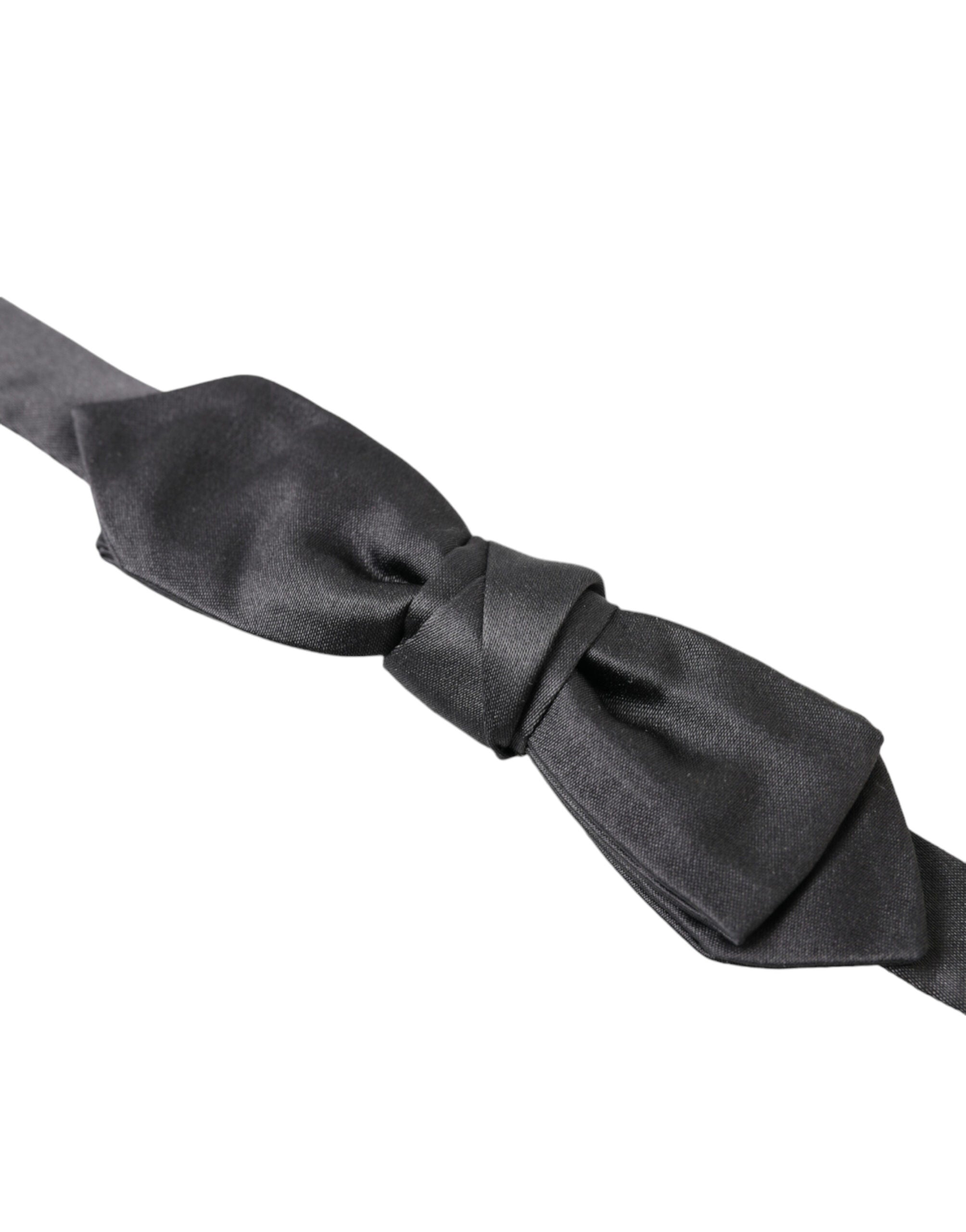 Dolce & Gabbana Dark Gray Silk Adjustable Neck Men Papillon Bow Men's Tie