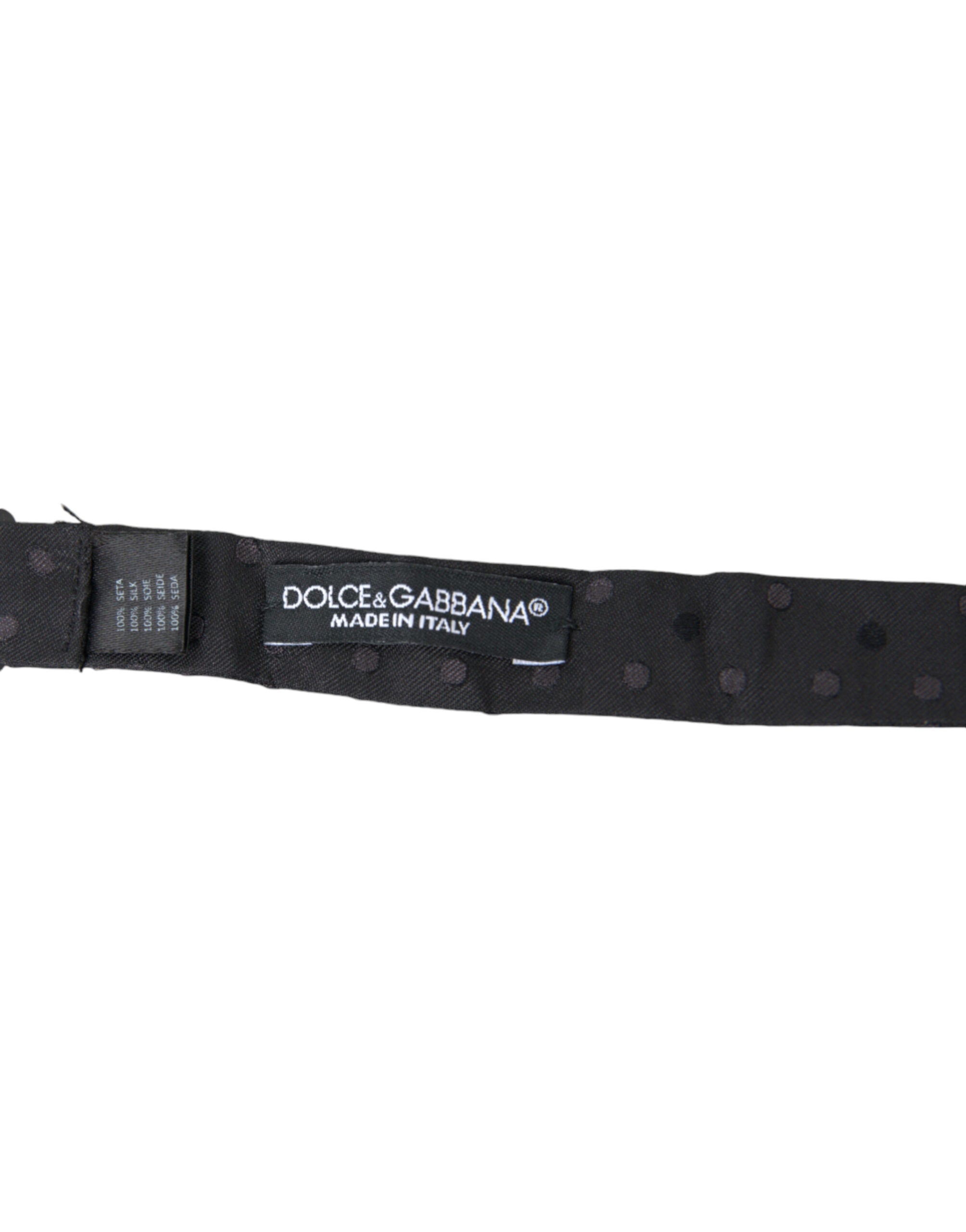 Dolce & Gabbana Gray Polka Dot Silk Adjustable Neck Men Papillon Bow Men's Tie