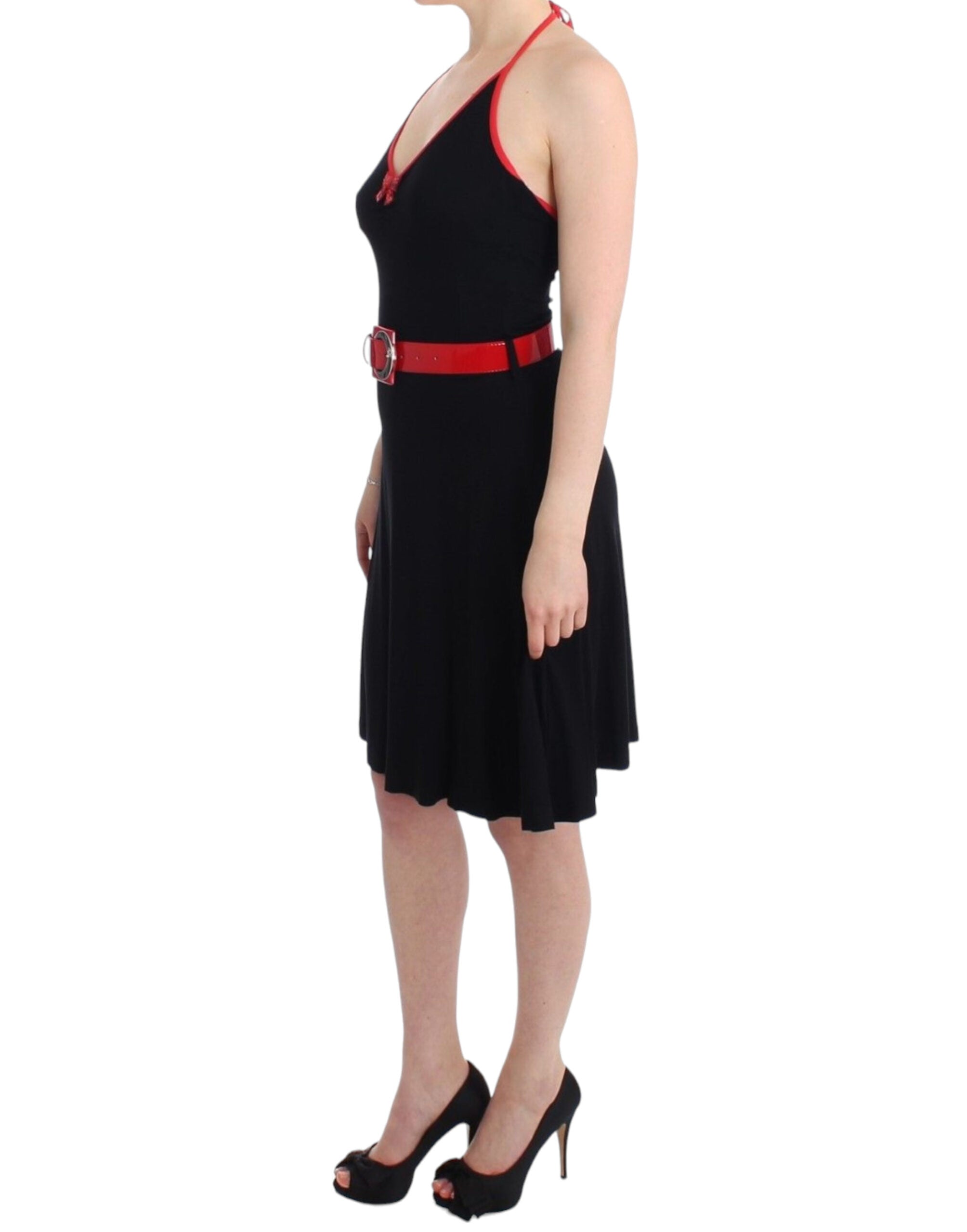 Roccobarocco Elegant Black Palladio Knee-Length Women's Dress