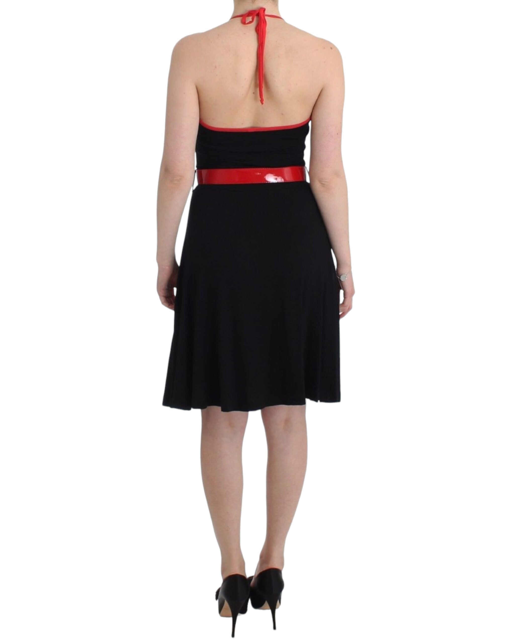 Roccobarocco Elegant Black Palladio Knee-Length Women's Dress