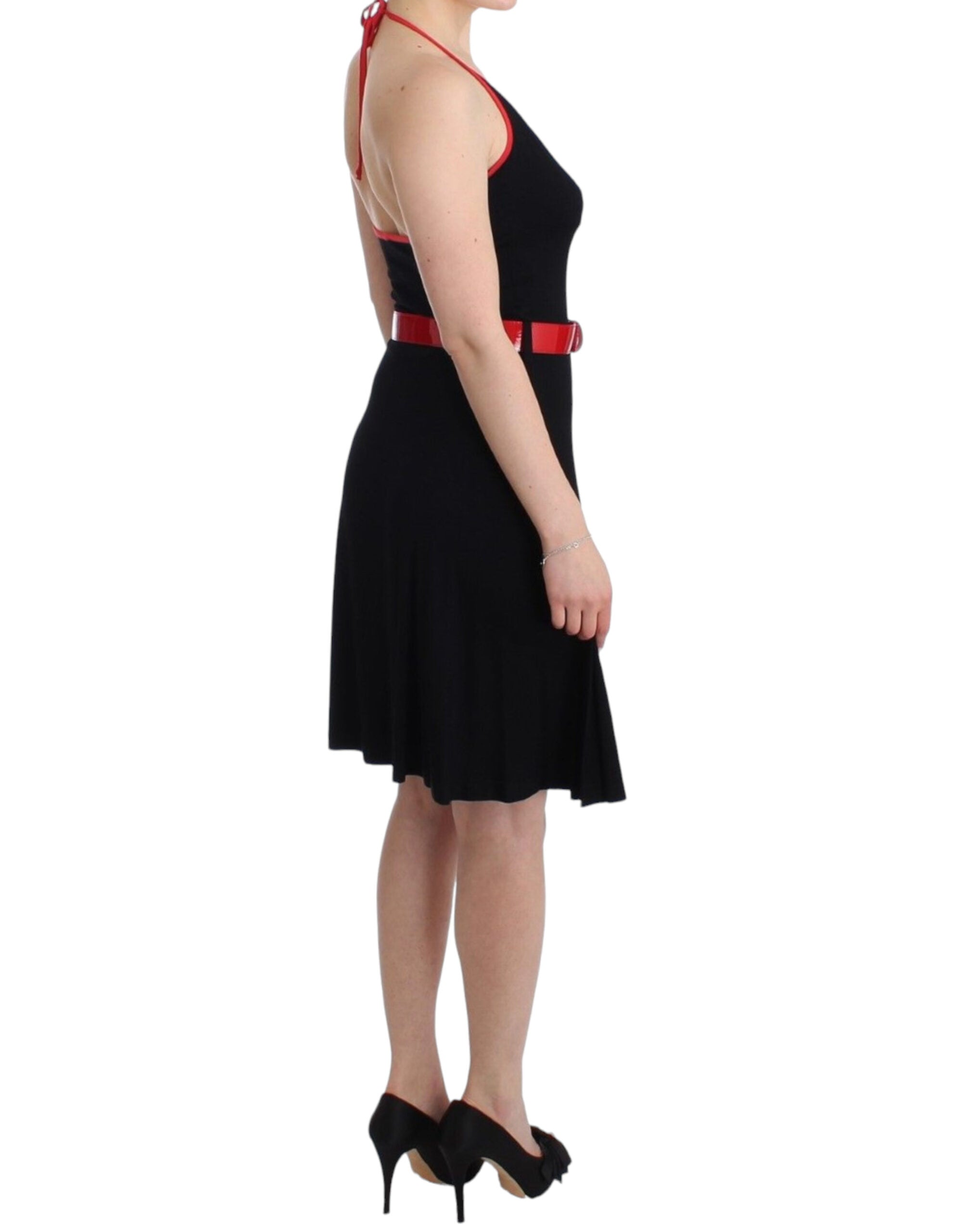 Roccobarocco Elegant Black Palladio Knee-Length Women's Dress