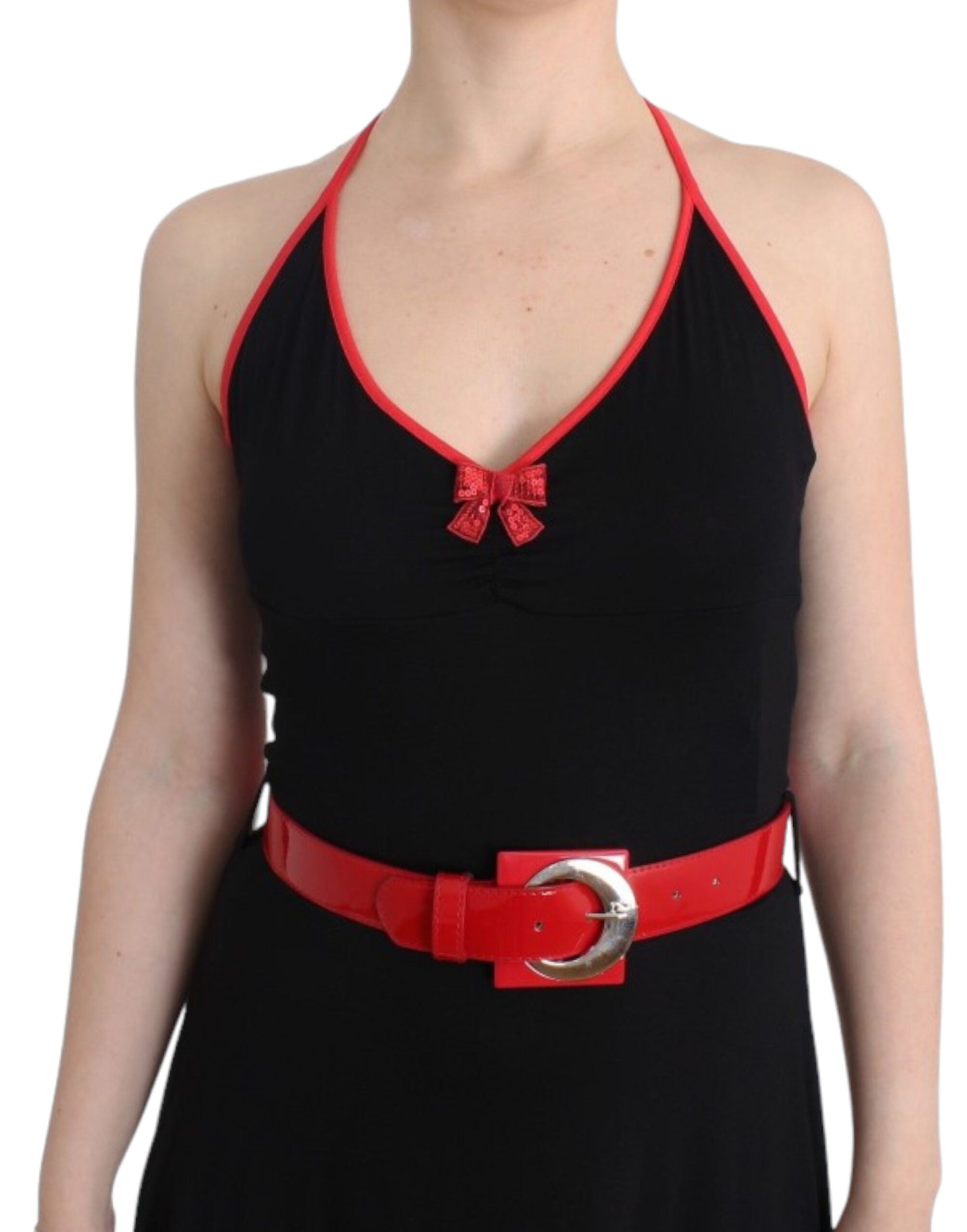 Roccobarocco Elegant Black Palladio Knee-Length Women's Dress