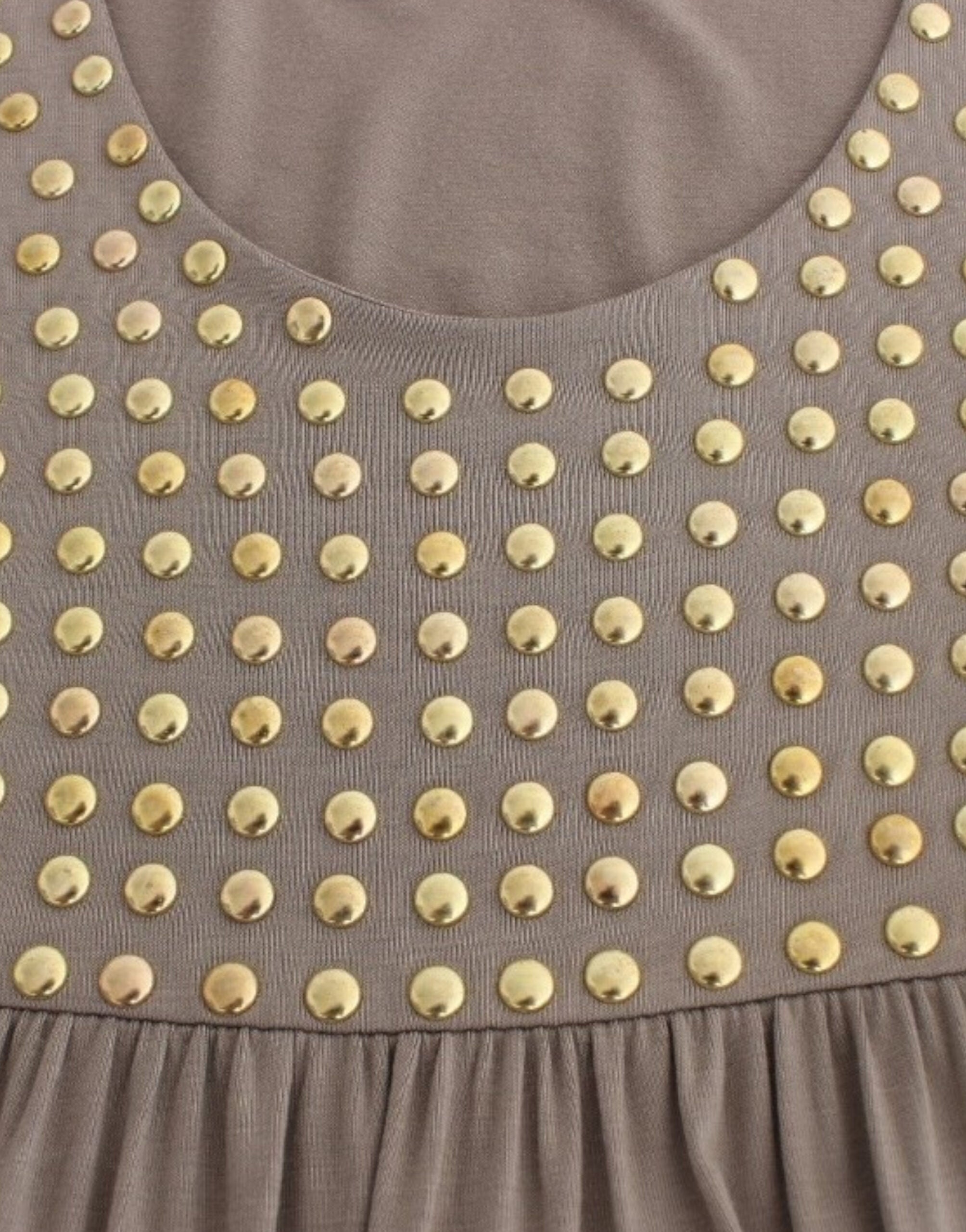 Roccobarocco Studded Sheath Knee-Length Dress in Women's Beige