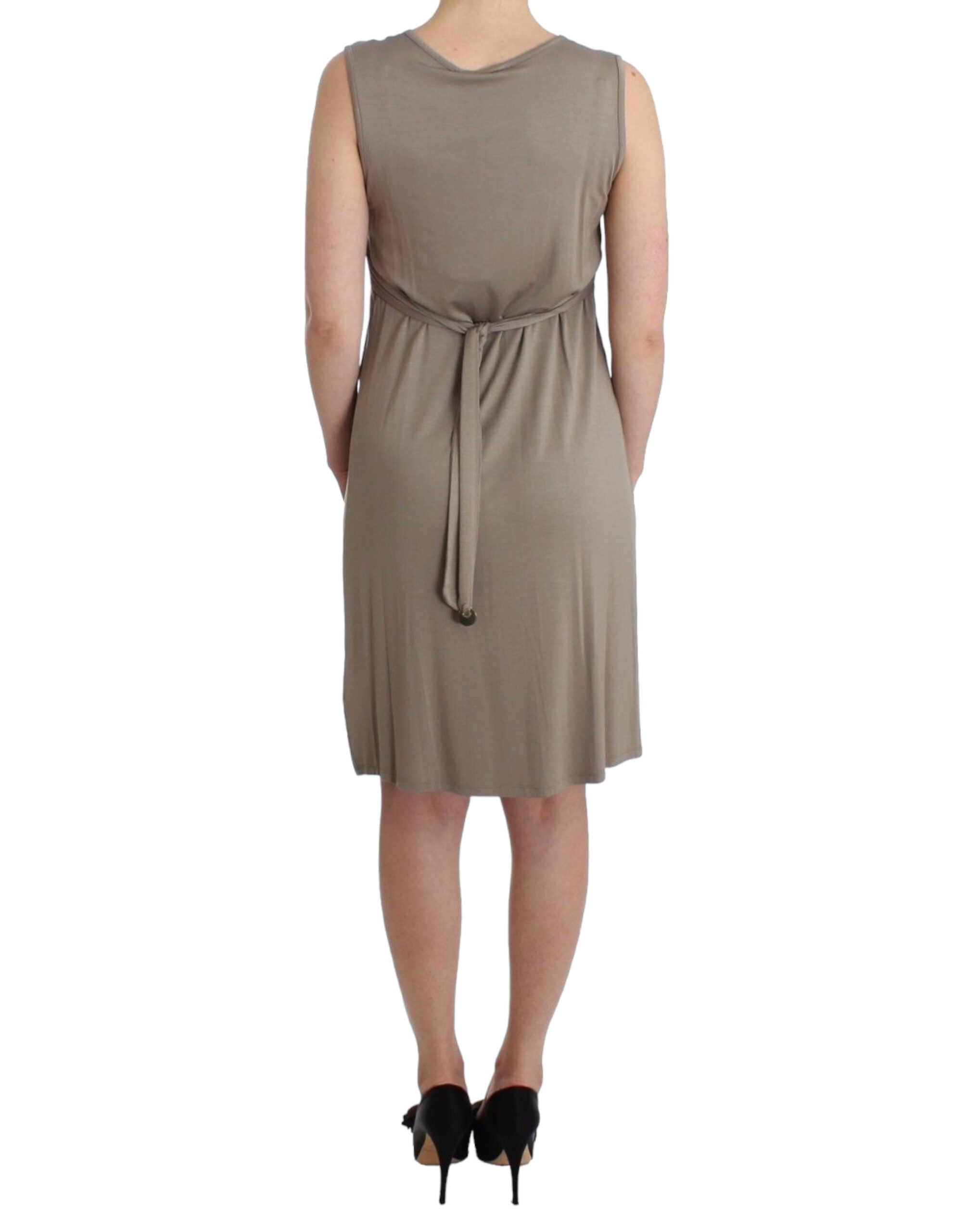 Roccobarocco Studded Sheath Knee-Length Dress in Women's Beige