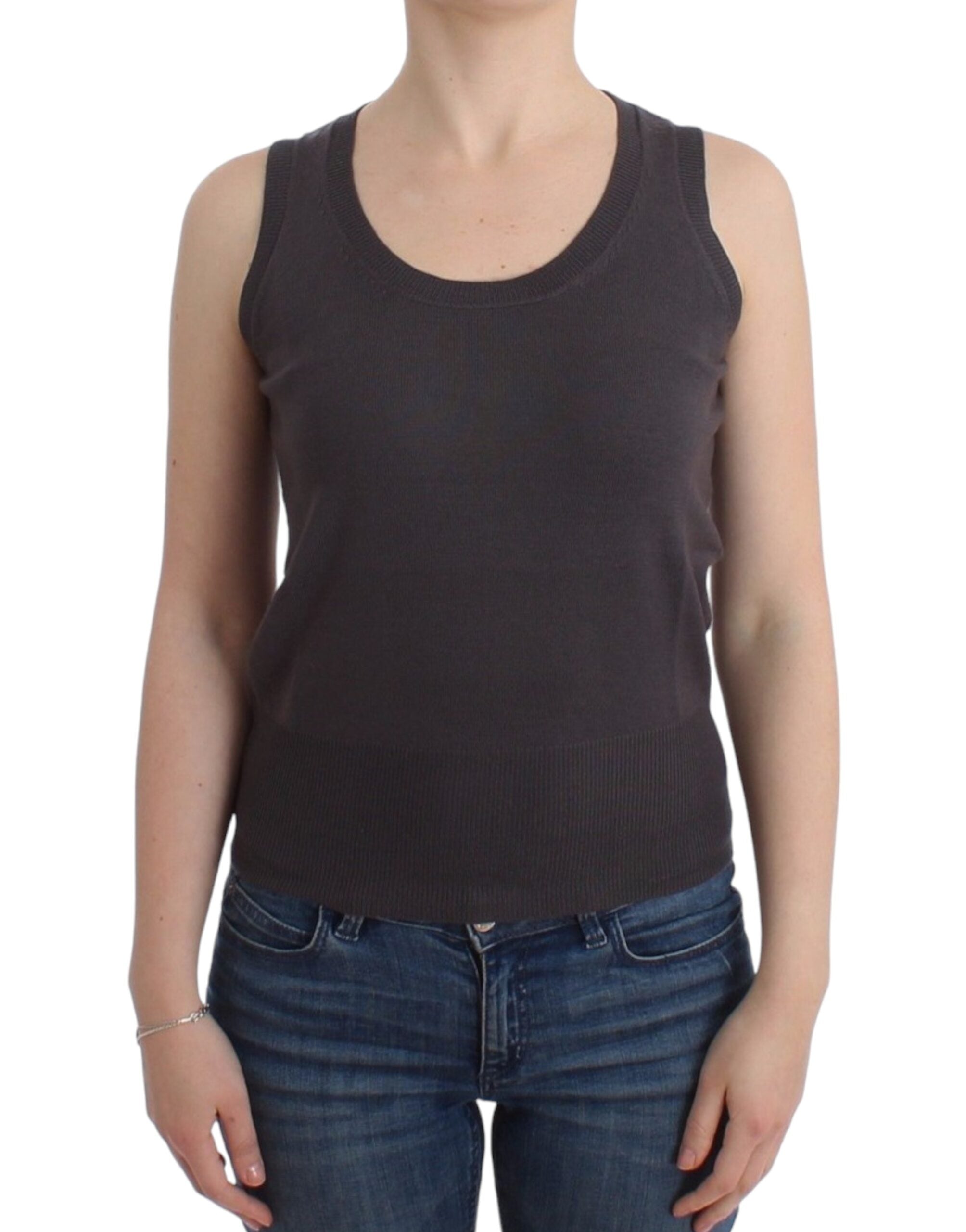 John Galliano Brown knit tank Women's top