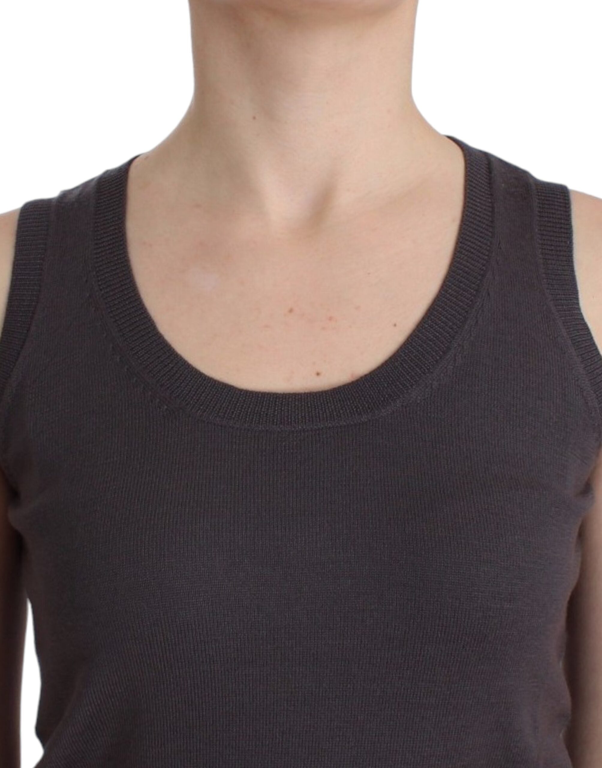 John Galliano Brown knit tank Women's top