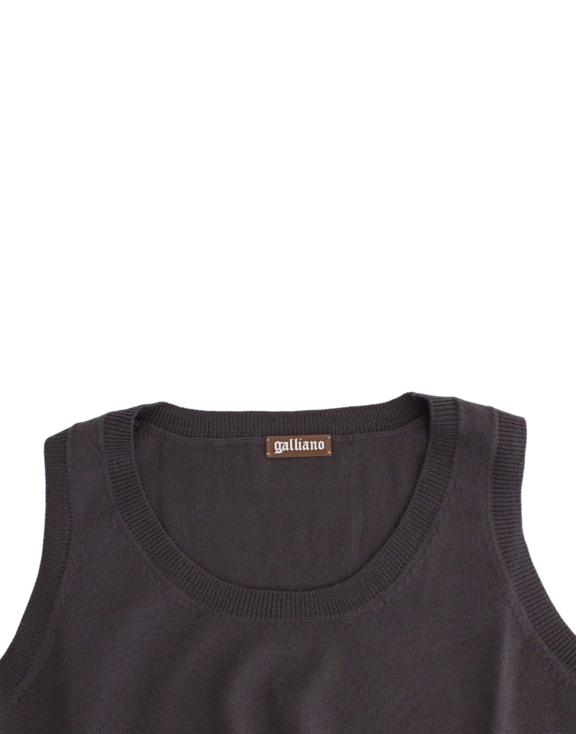 John Galliano Brown knit tank Women's top
