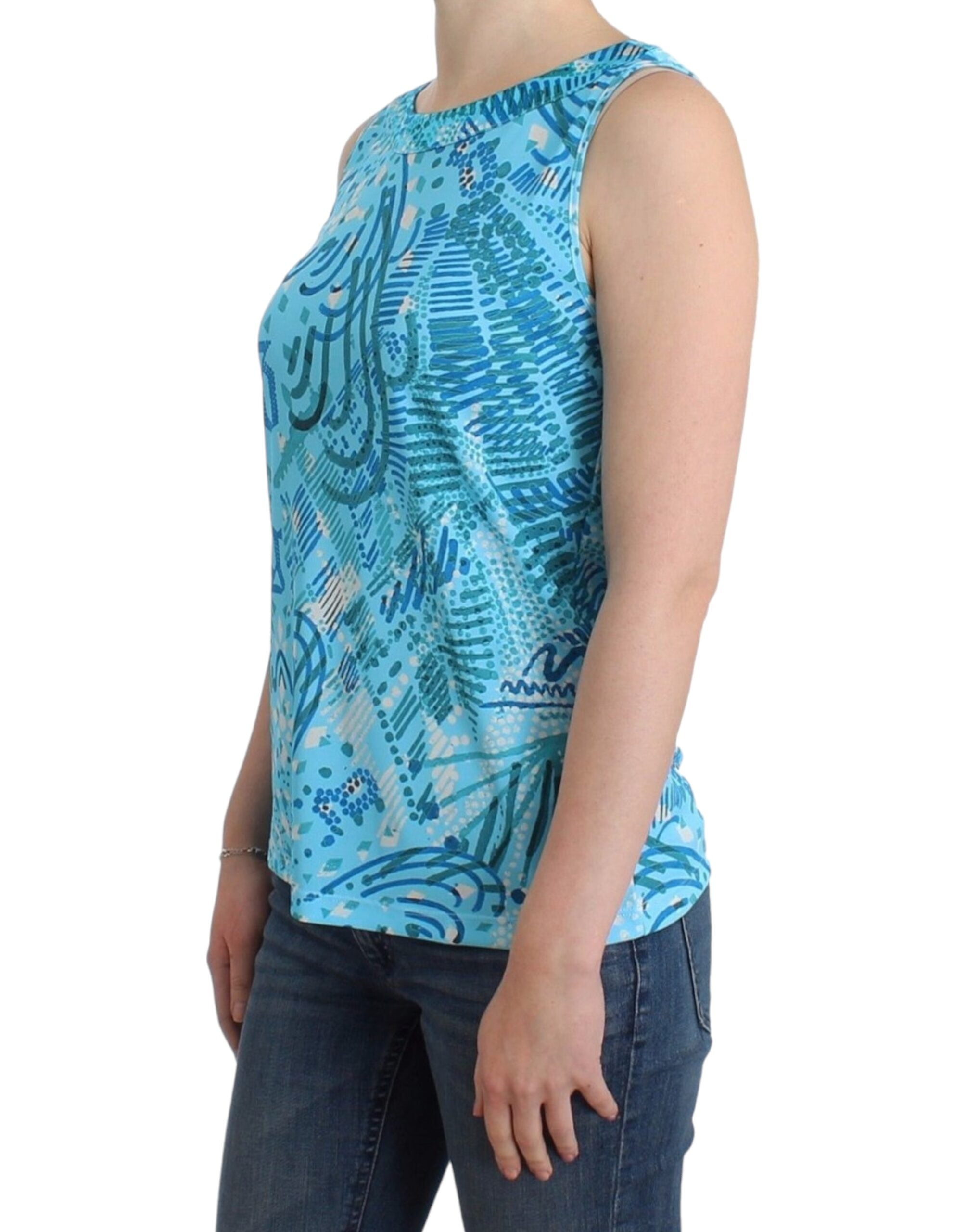 John Galliano Blue printed tank Women's top