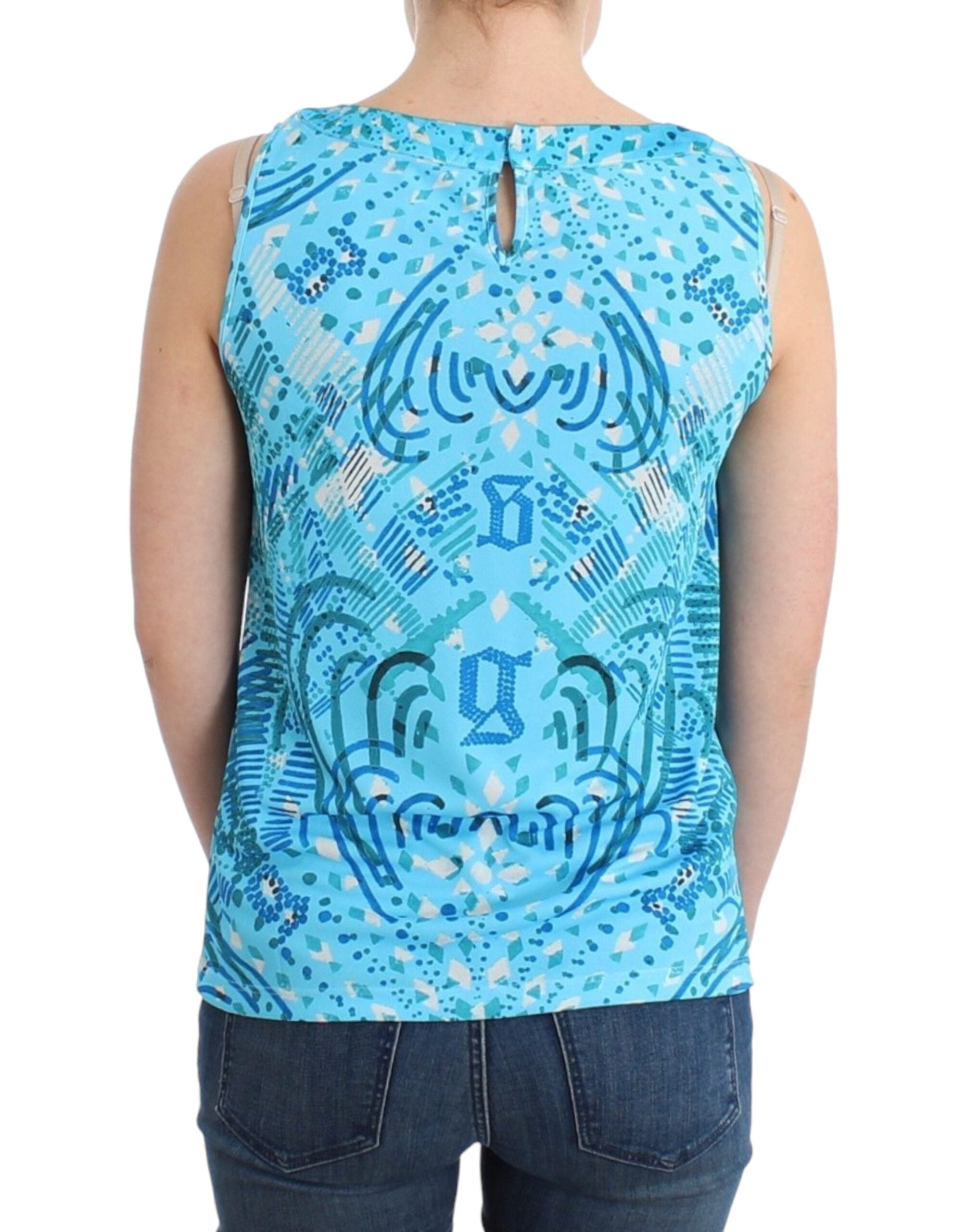 John Galliano Blue printed tank Women's top