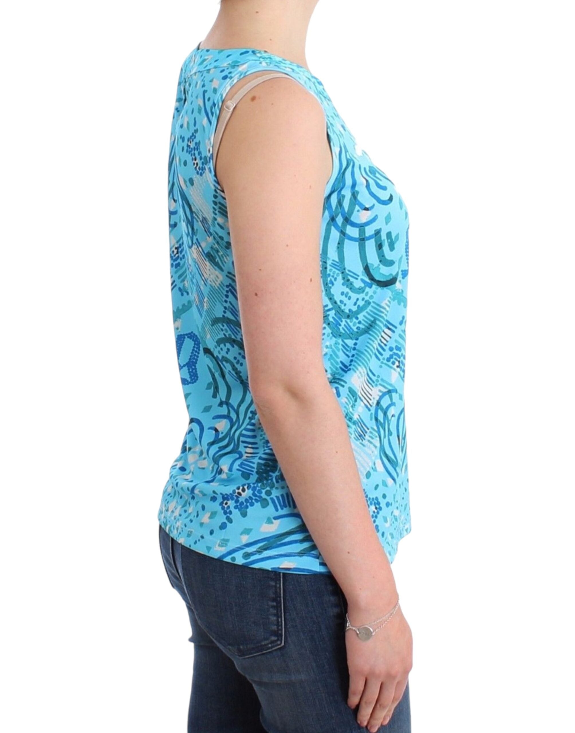 John Galliano Blue printed tank Women's top