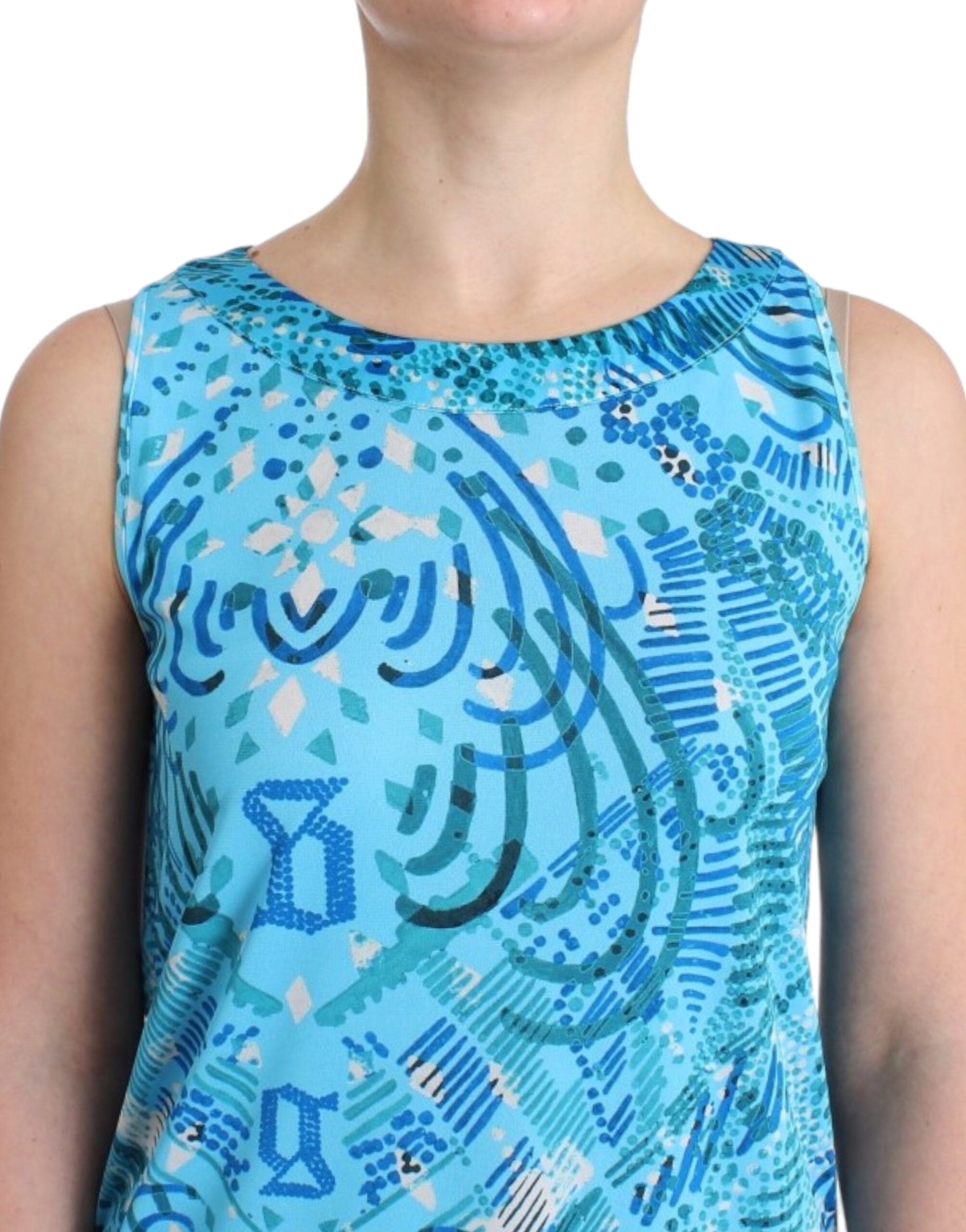 John Galliano Blue printed tank Women's top