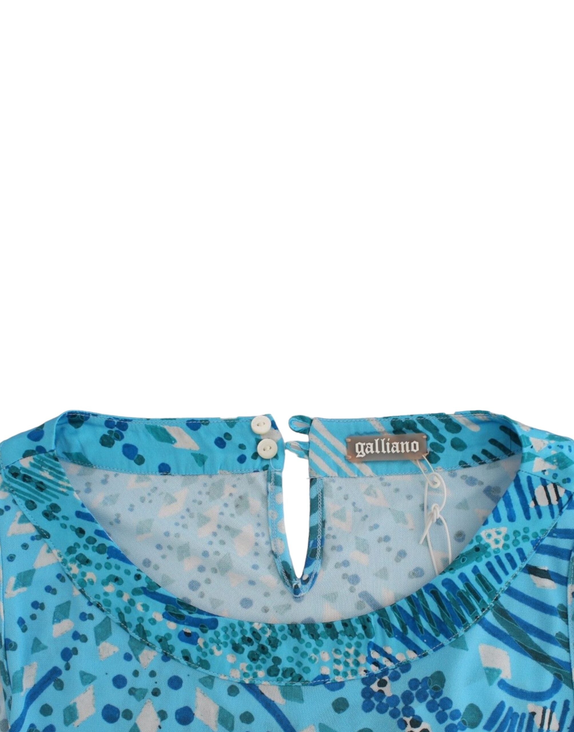 John Galliano Blue printed tank Women's top