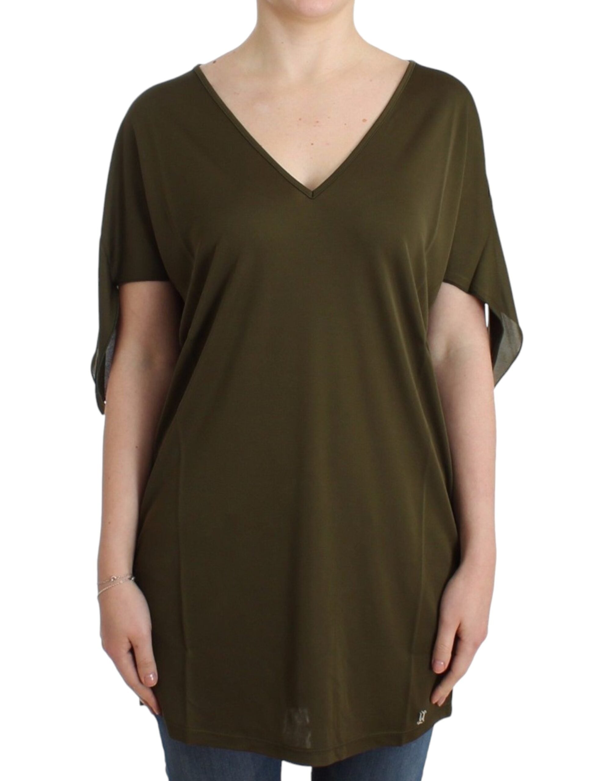 John Galliano Green shortsleeved blouse Women's top