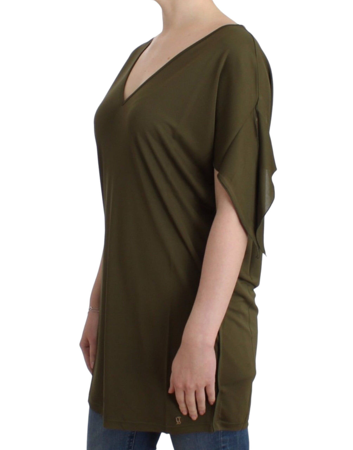 John Galliano Green shortsleeved blouse Women's top
