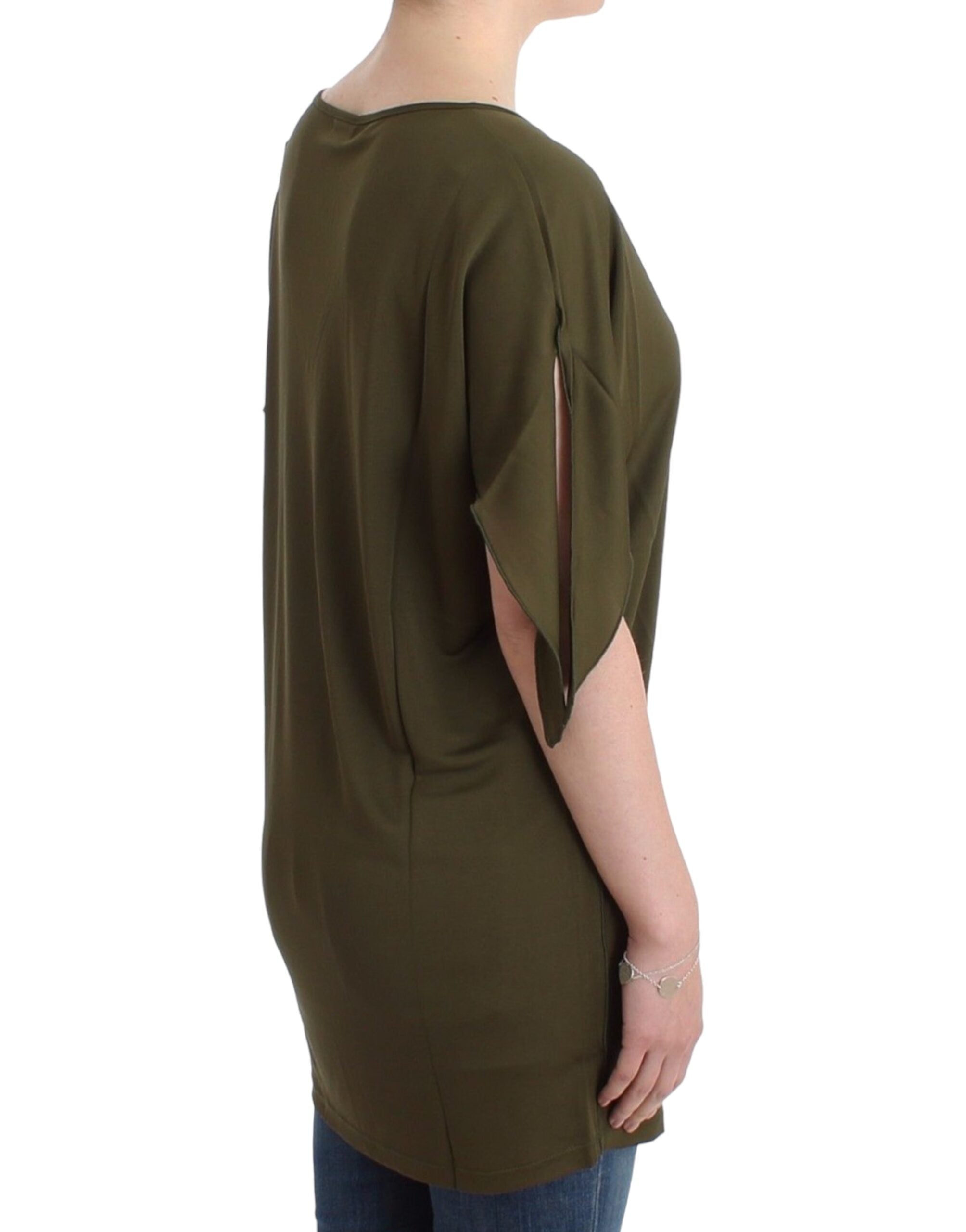 John Galliano Green shortsleeved blouse Women's top