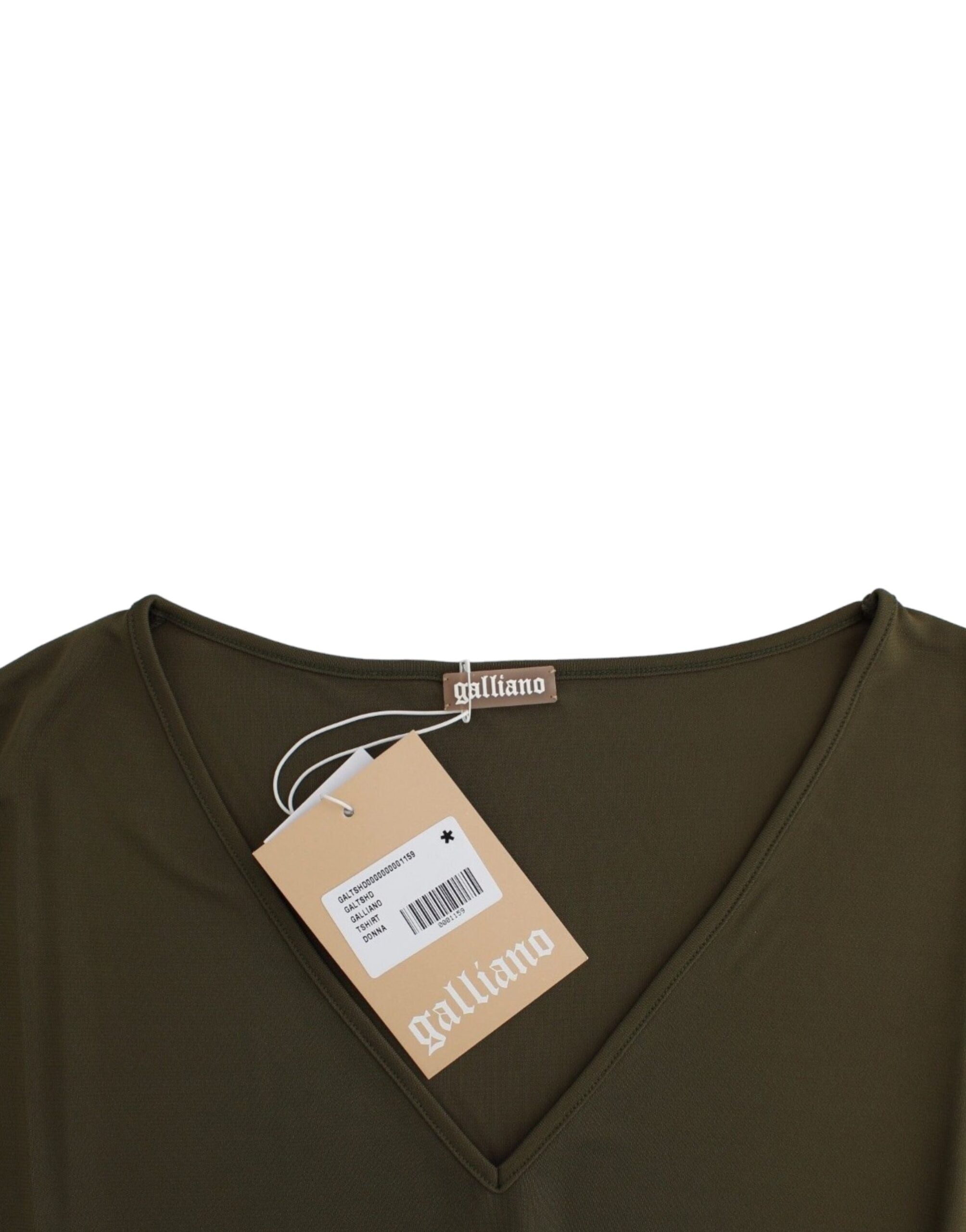John Galliano Green shortsleeved blouse Women's top
