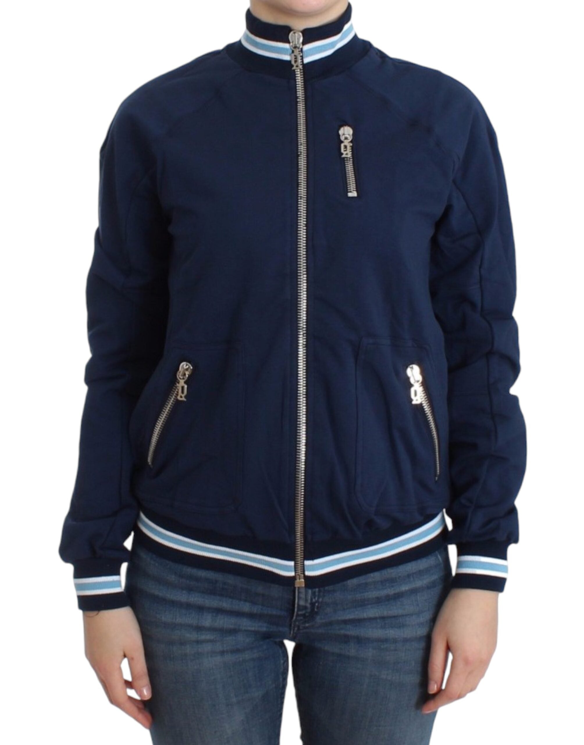 John Galliano Blue zip cotton Women's cardigan