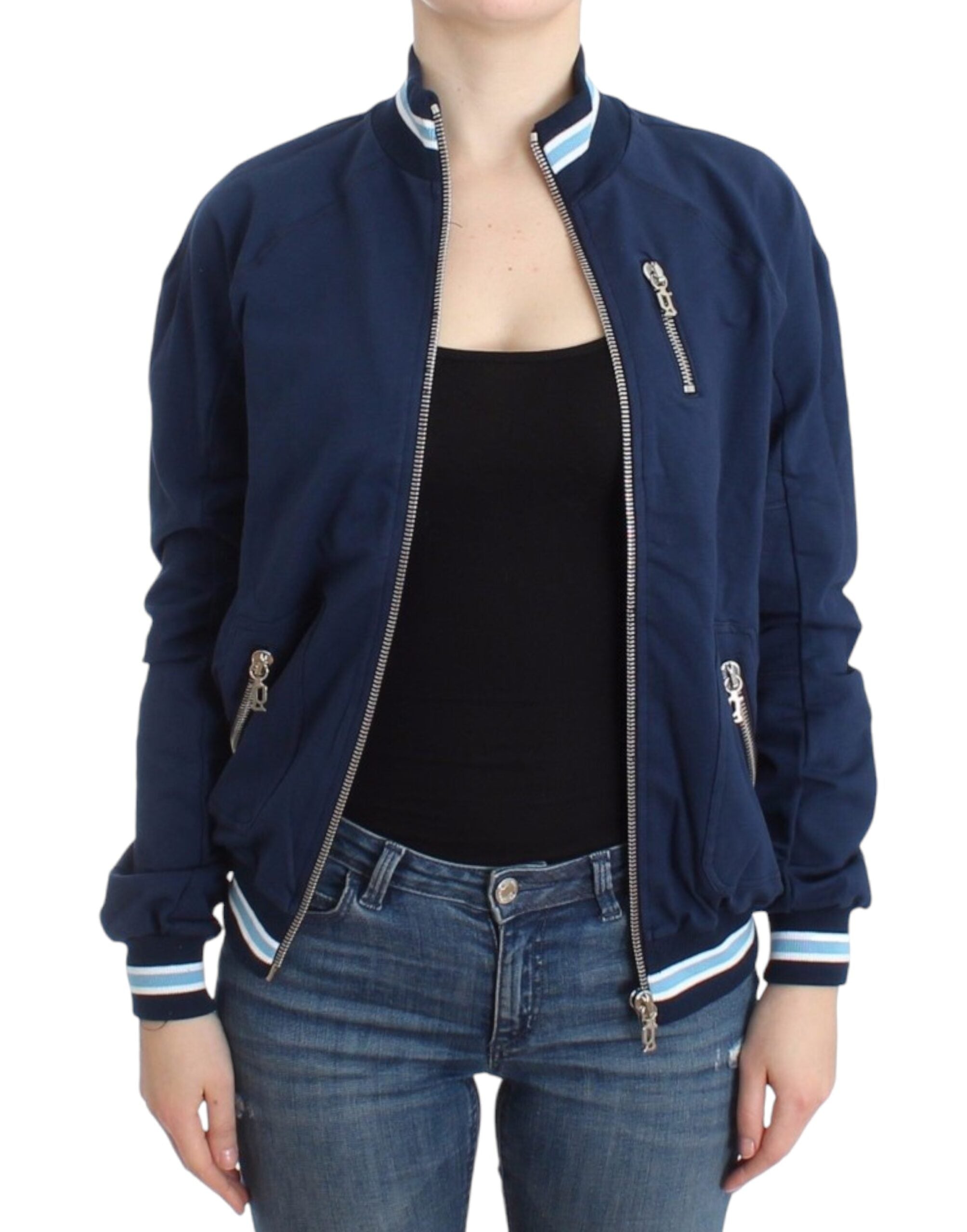 John Galliano Blue zip cotton Women's cardigan