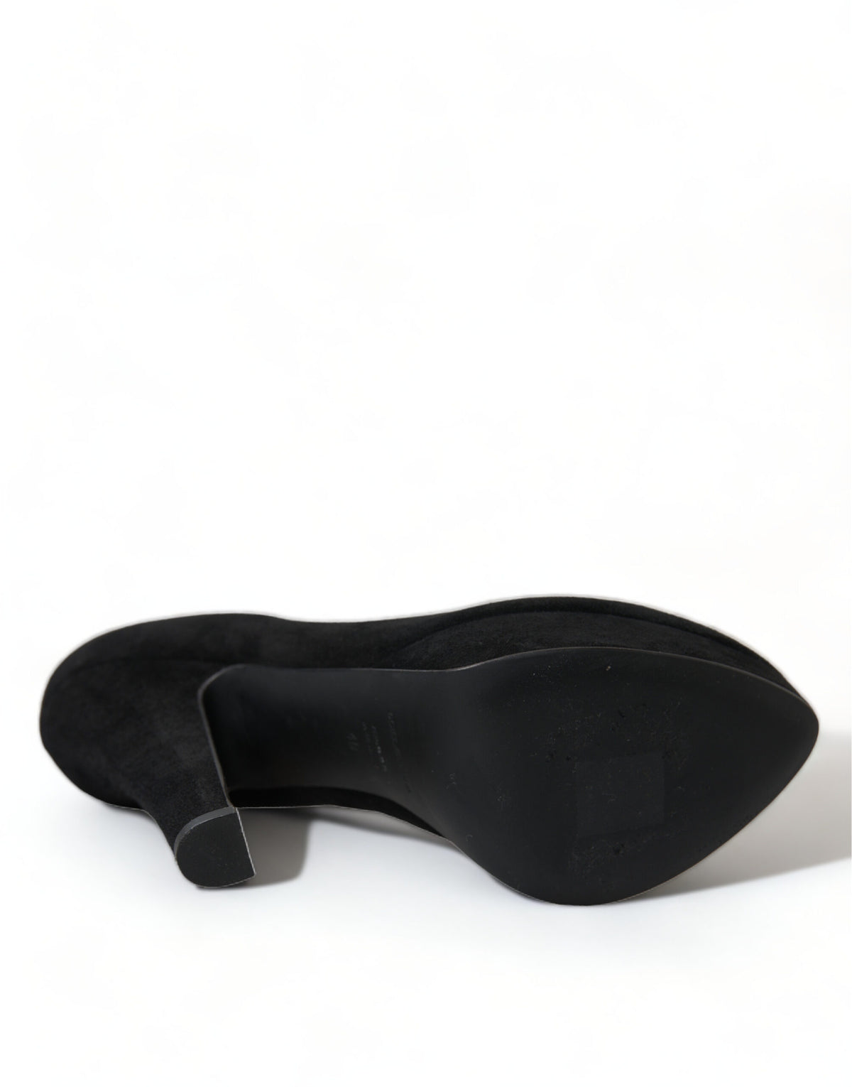 Dolce & Gabbana Black Suede Leather Platform Heel Pumps Women's Shoes