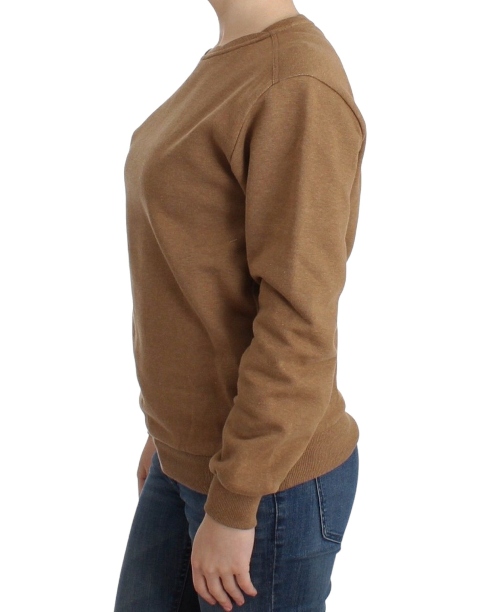 John Galliano Brown Crewneck Cotton Women's Sweater