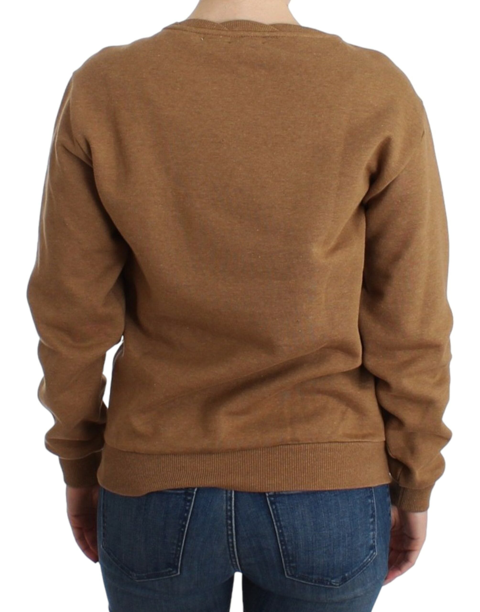 John Galliano Brown Crewneck Cotton Women's Sweater