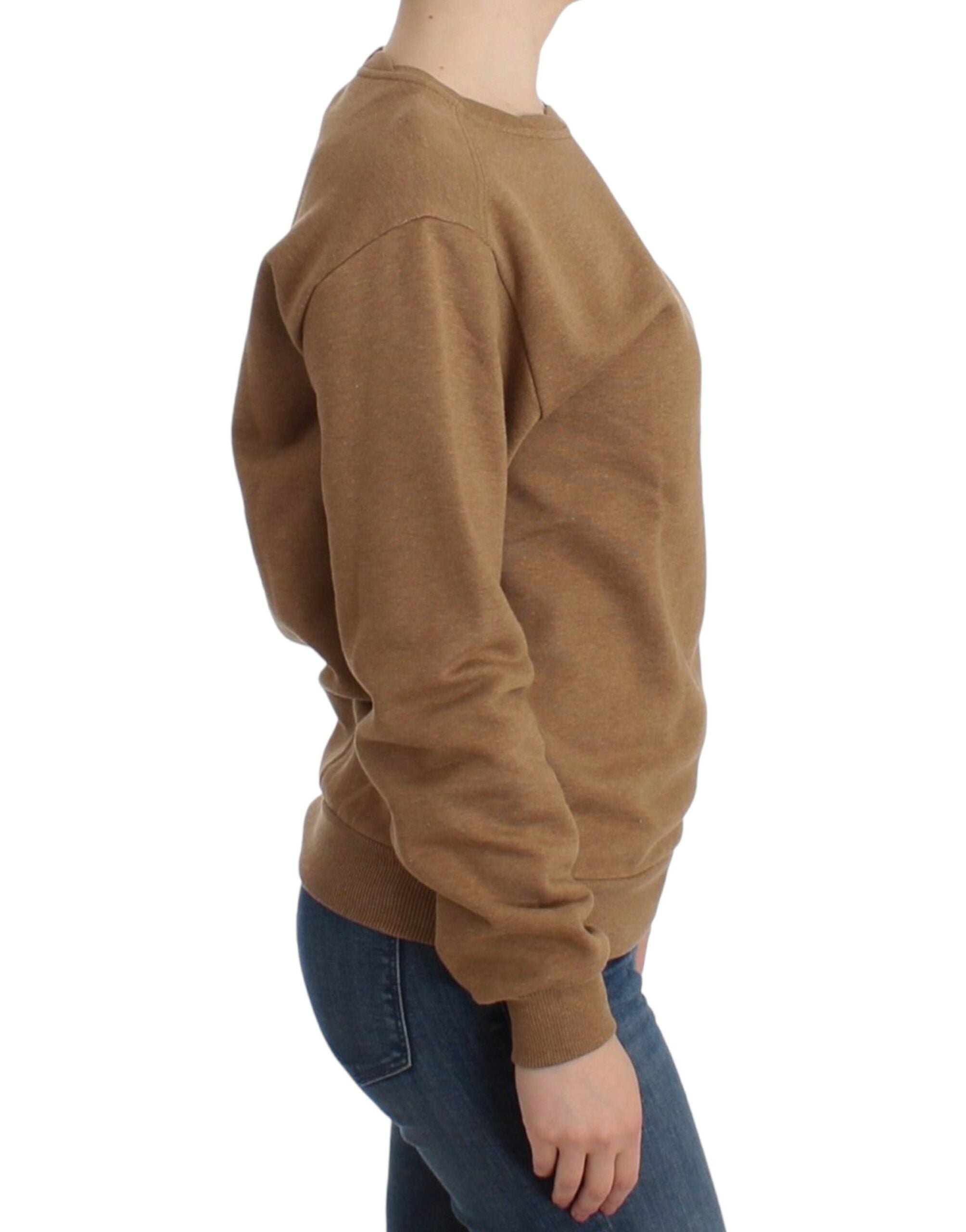 John Galliano Brown Crewneck Cotton Women's Sweater