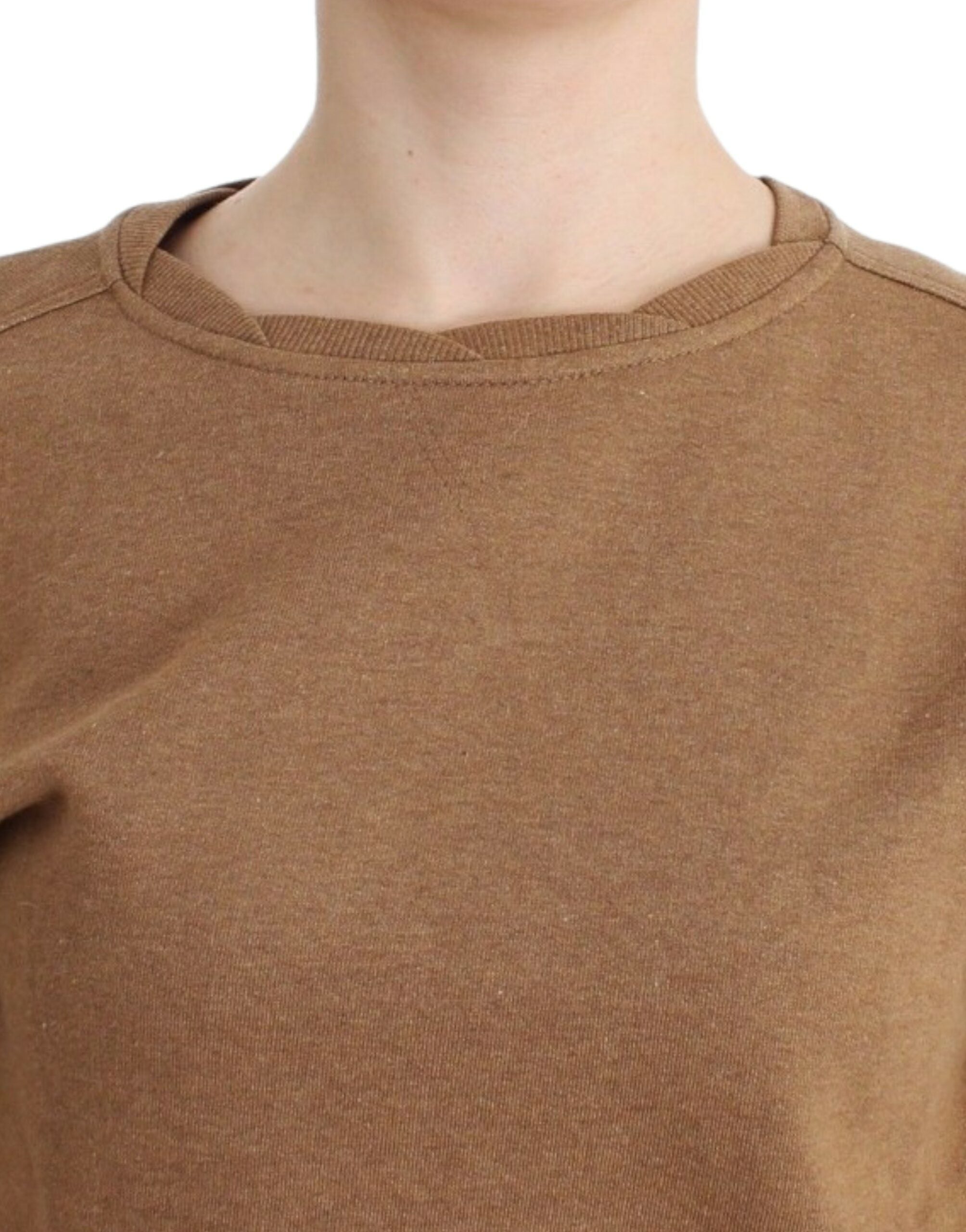 John Galliano Brown Crewneck Cotton Women's Sweater