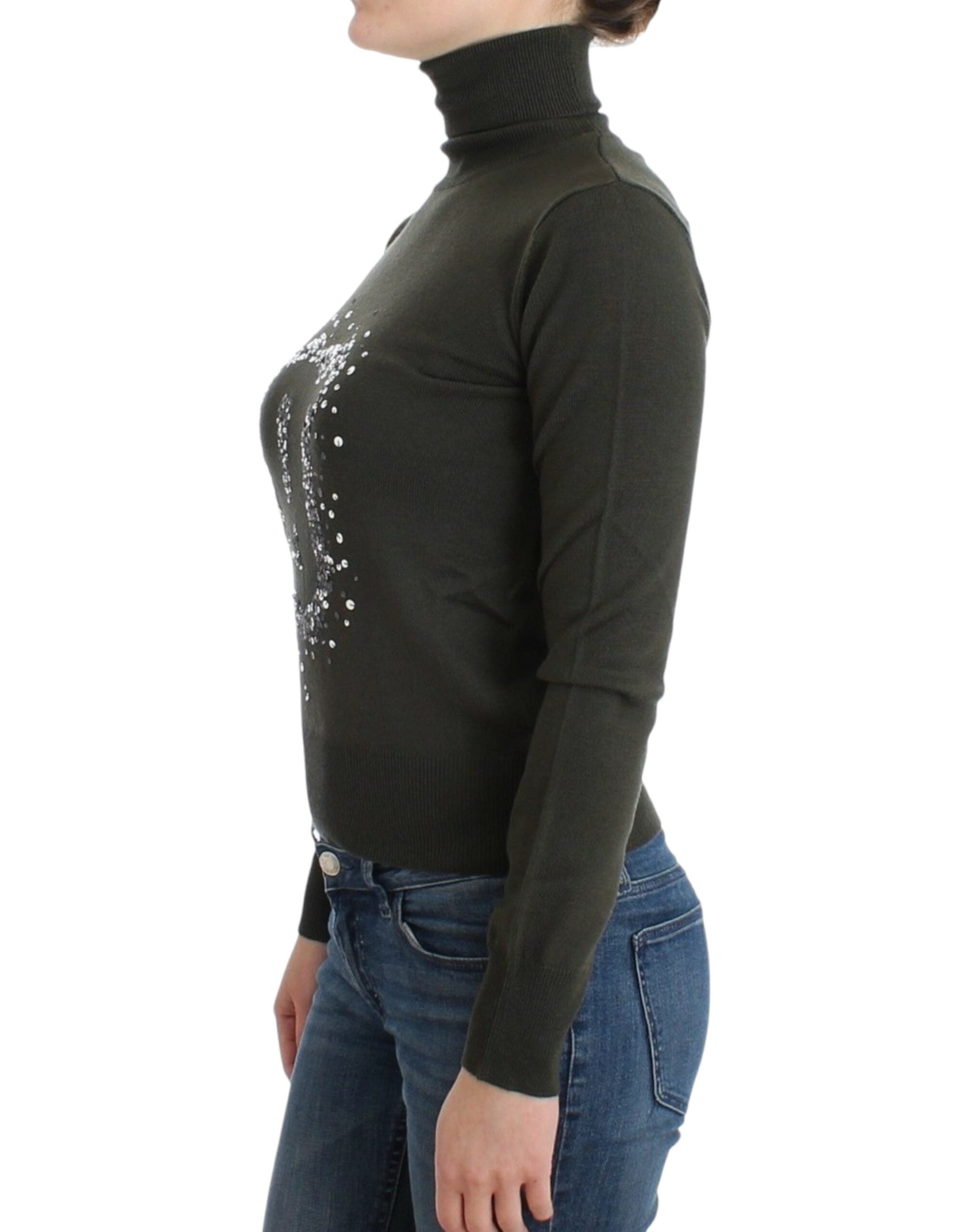 John Galliano Green wool turtleneck Women's sweater