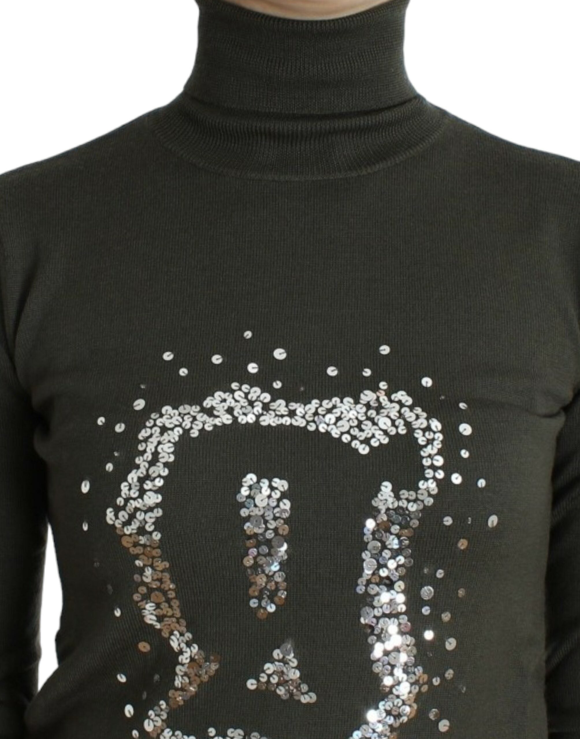 John Galliano Green wool turtleneck Women's sweater