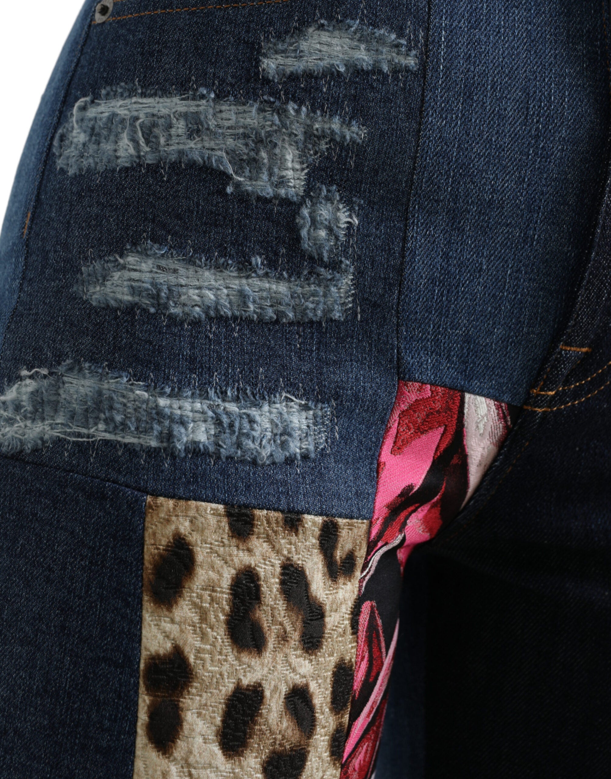 Dolce & Gabbana Multicolor Patchwork GRACE Skinny Denim Women's Jeans