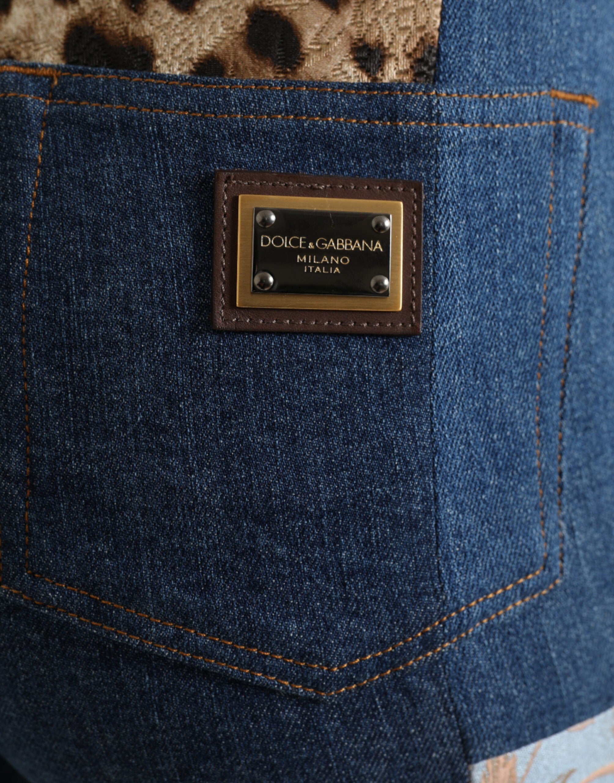 Dolce & Gabbana Multicolor Patchwork GRACE Skinny Denim Women's Jeans