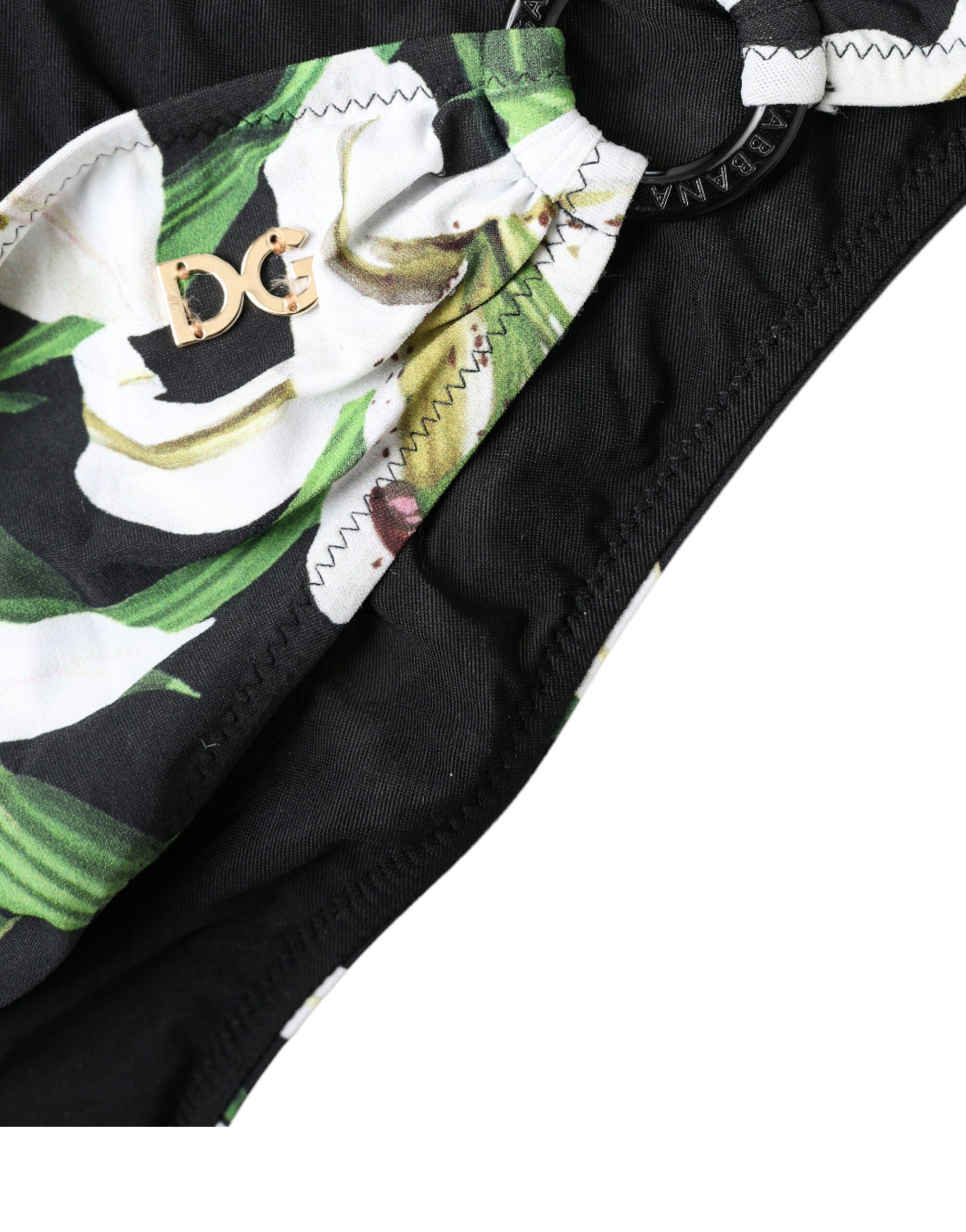 Dolce & Gabbana Black Lily Print Swimwear Bottom Beachwear Women's Bikini