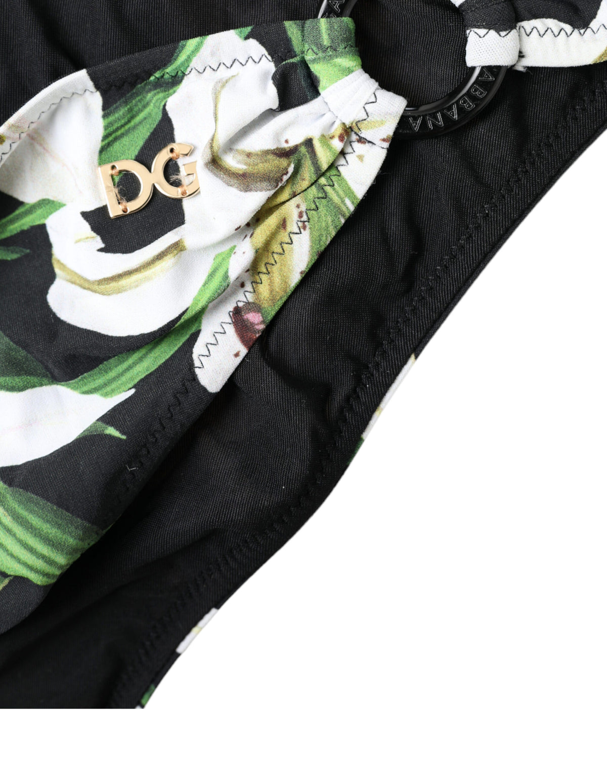 Dolce & Gabbana Black Lily Print Swimwear Bottom Beachwear Women's Bikini