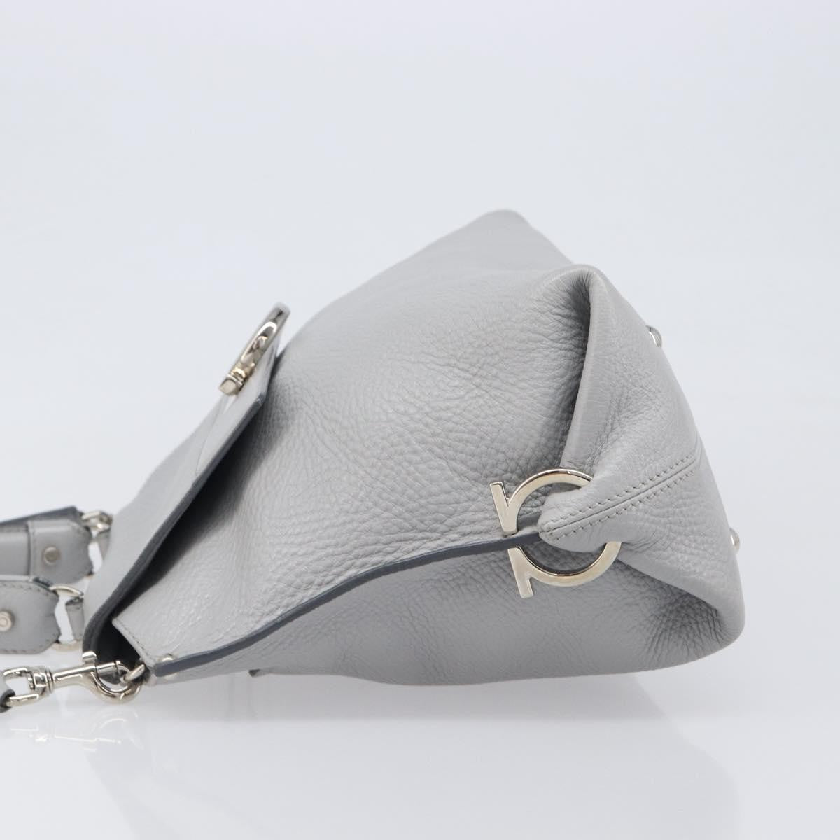Salvatore Ferragamo Sofia Satchel Leather Gray Leather Handbag (Pre-Owned)