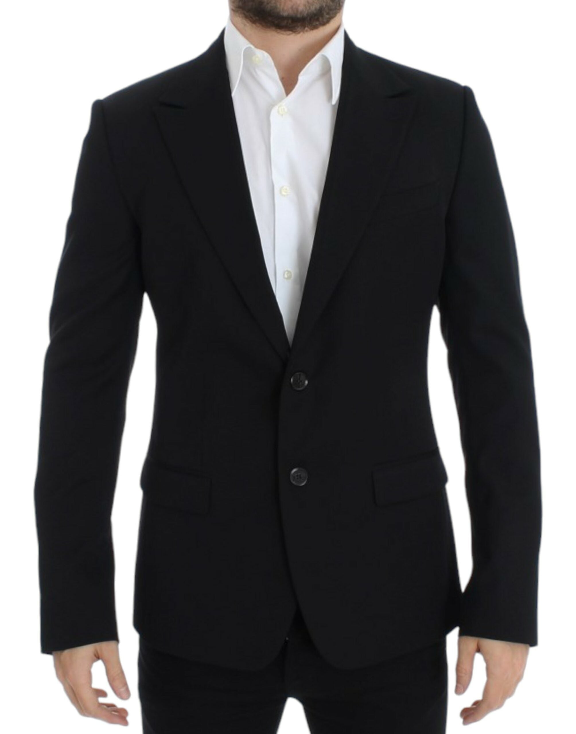 Dolce & Gabbana Black wool slim fit Men's blazer