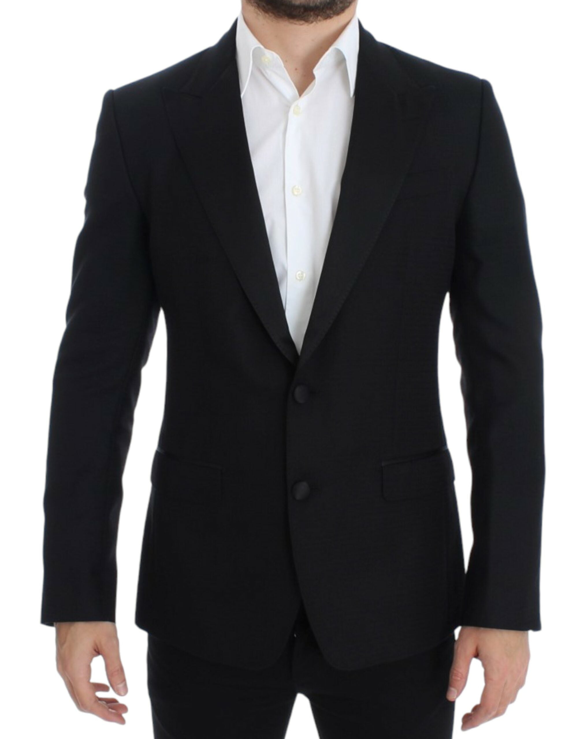 Dolce & Gabbana Black wool silk SICILIA Men's blazer