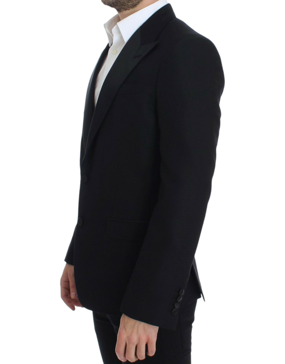 Dolce & Gabbana Black wool silk SICILIA Men's blazer