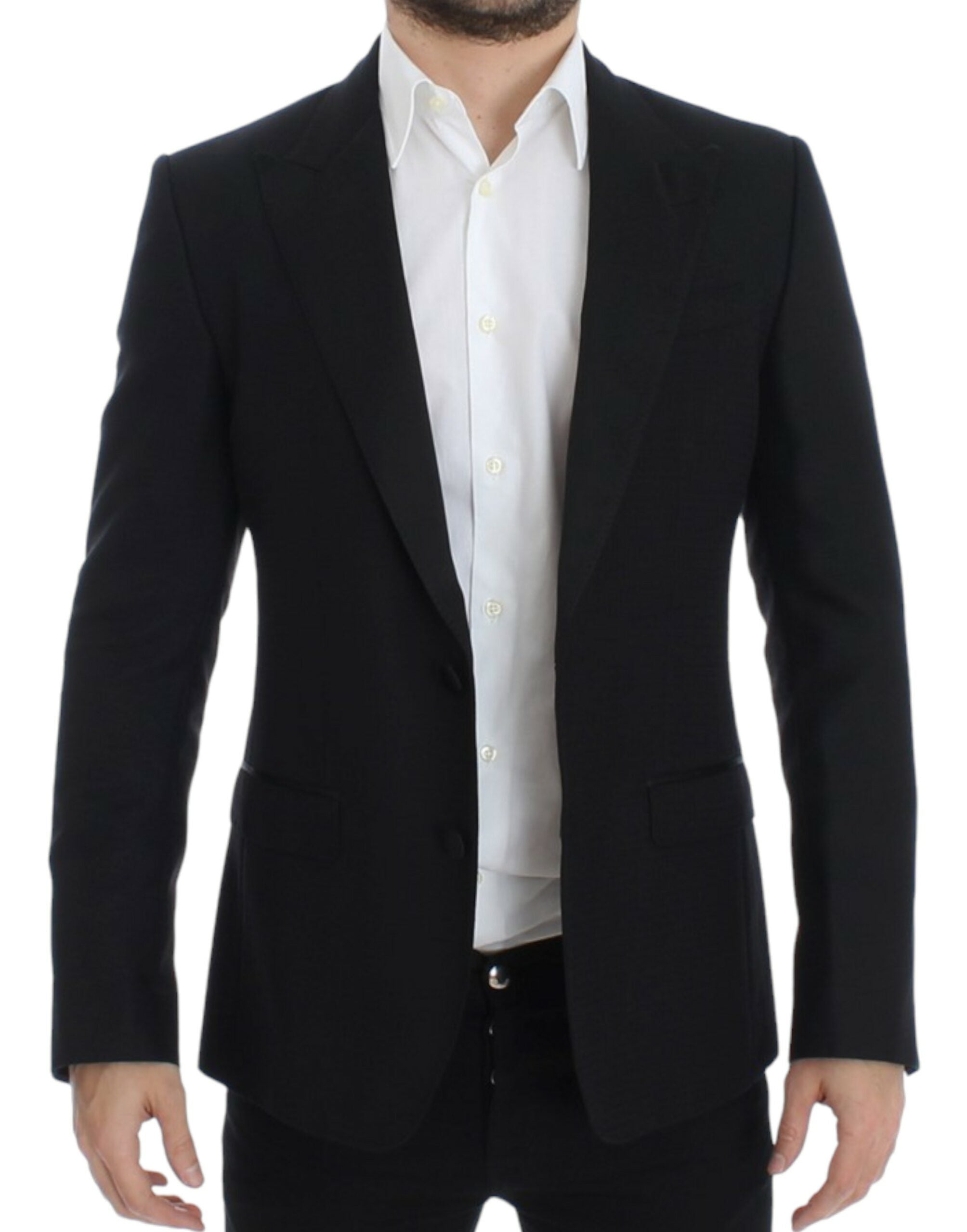 Dolce & Gabbana Black wool silk SICILIA Men's blazer