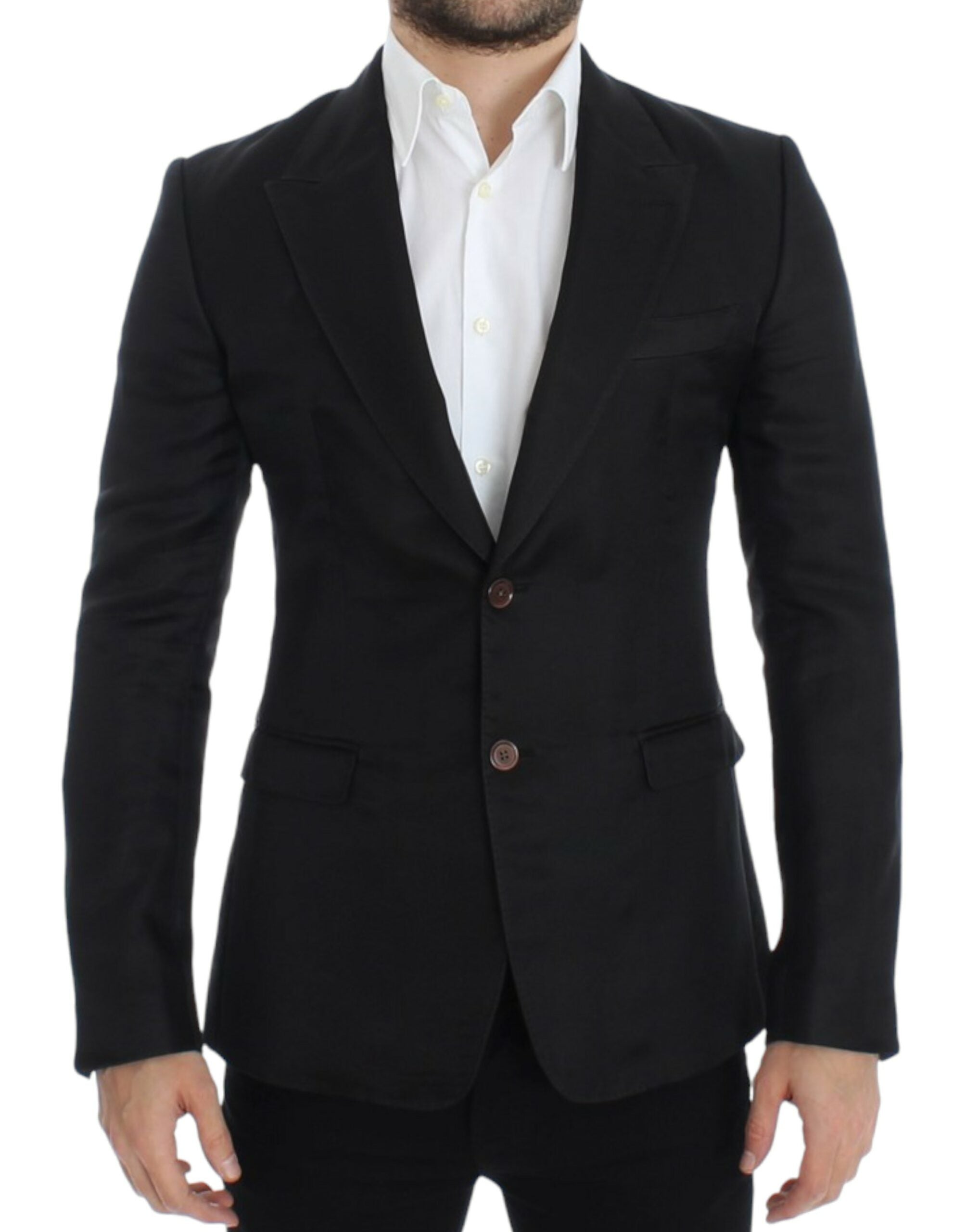 Dolce & Gabbana Elegant Black Silk Blend Two-Button Men's Blazer