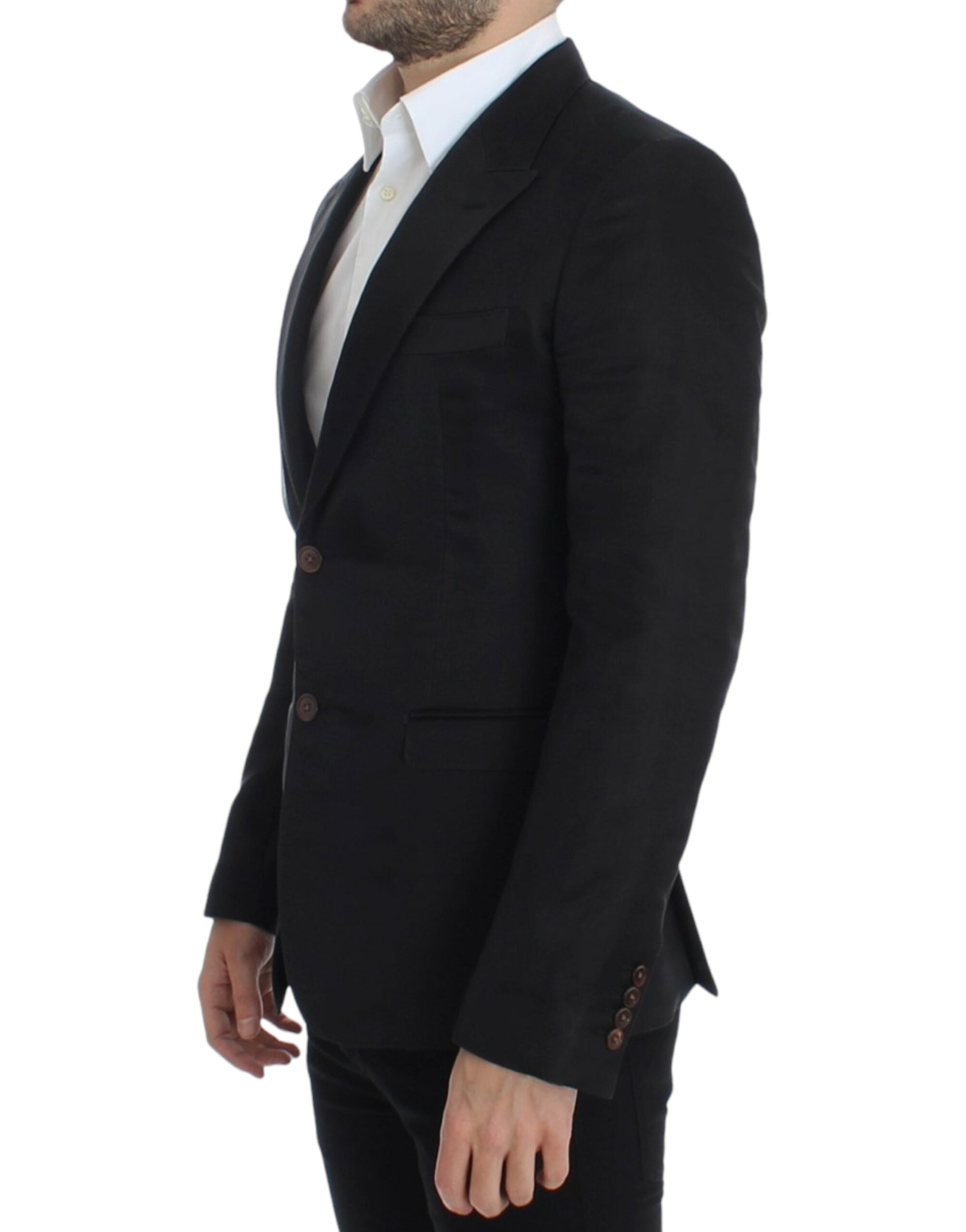 Dolce & Gabbana Elegant Black Silk Blend Two-Button Men's Blazer