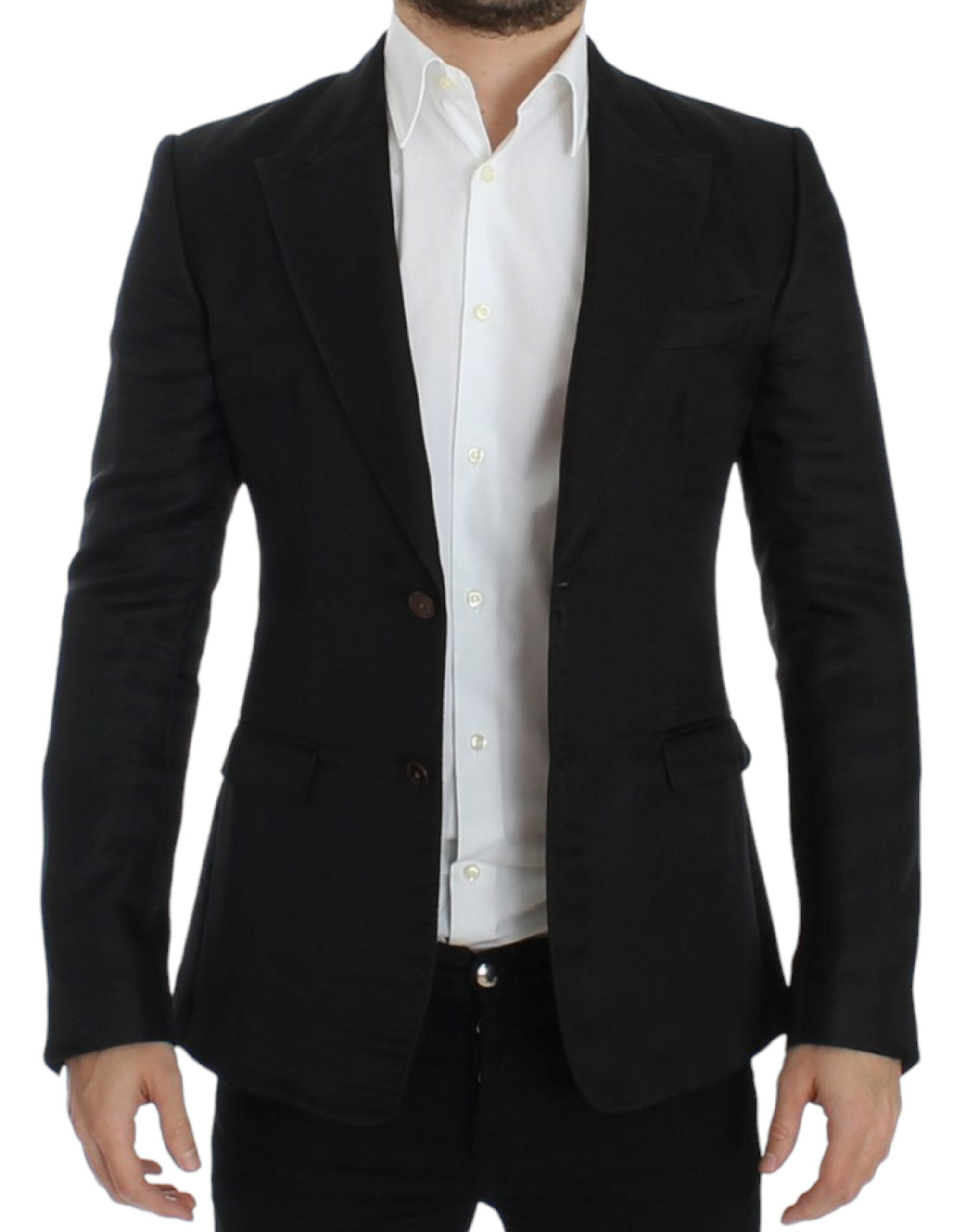 Dolce & Gabbana Elegant Black Silk Blend Two-Button Men's Blazer