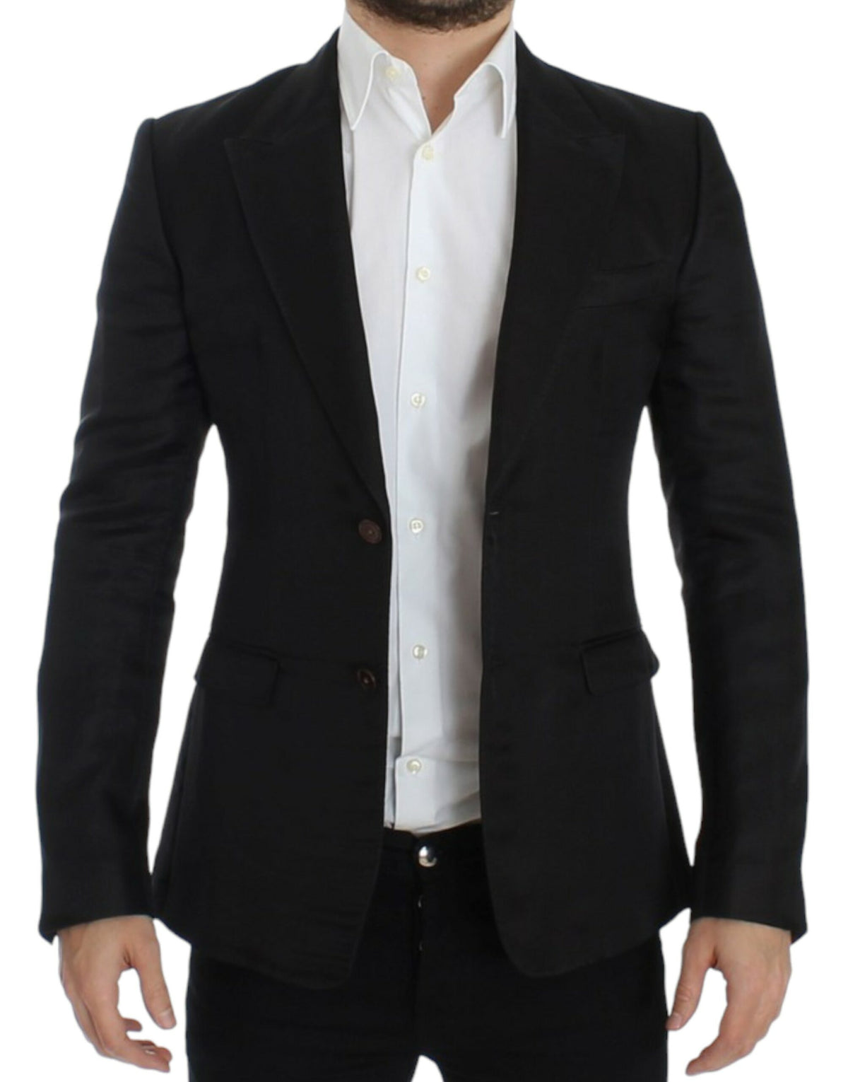 Dolce & Gabbana Black silk slim fit Men's blazer