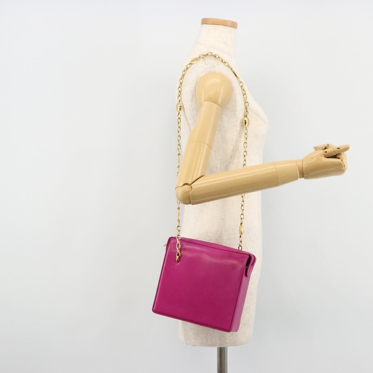 Christian Dior Chain Pink Leather Shoulder Bag Bag (Pre-Owned)