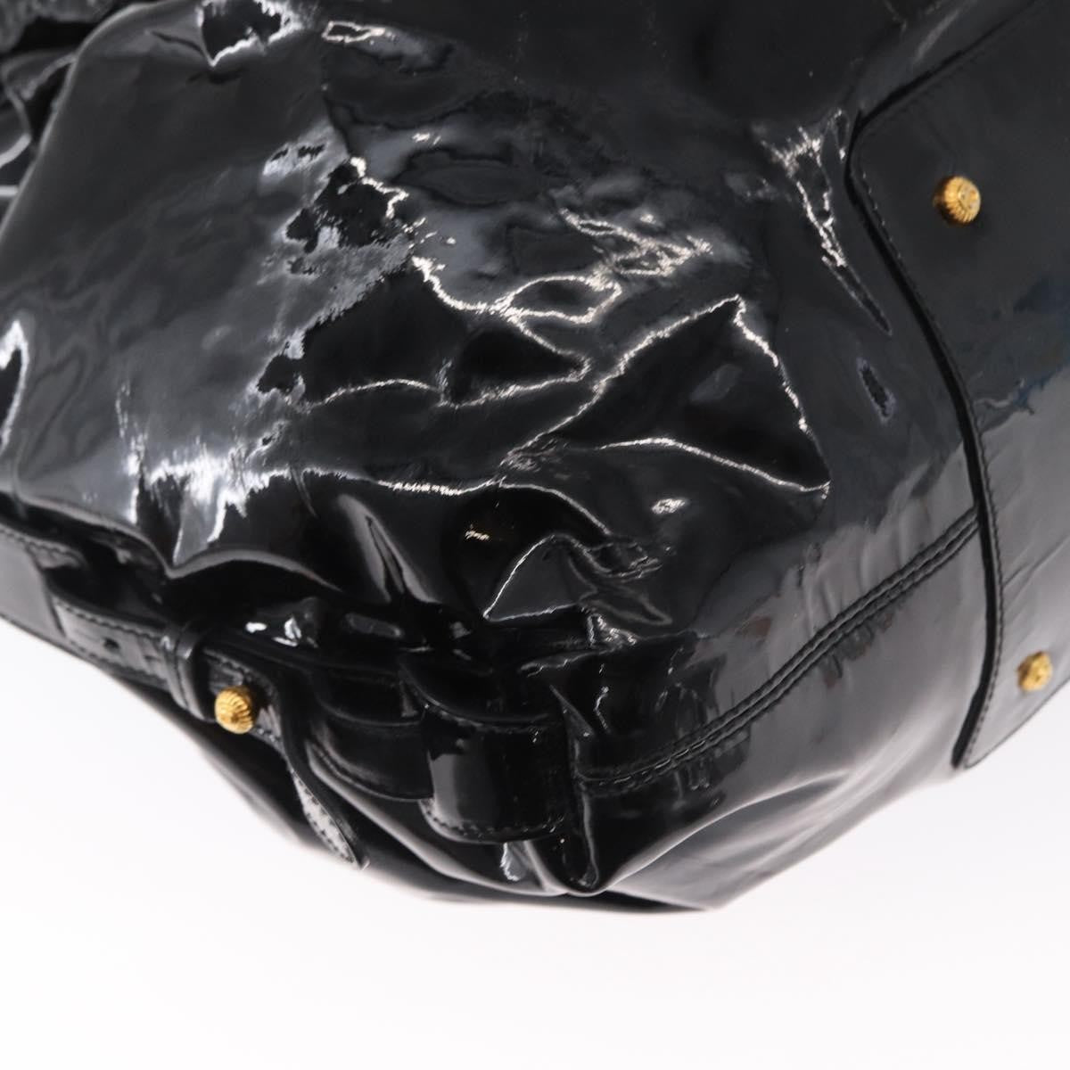 Salvatore Ferragamo Gancini Tote Patent Leather Black Patent_Leather Tote Bag Bag (Pre-Owned)